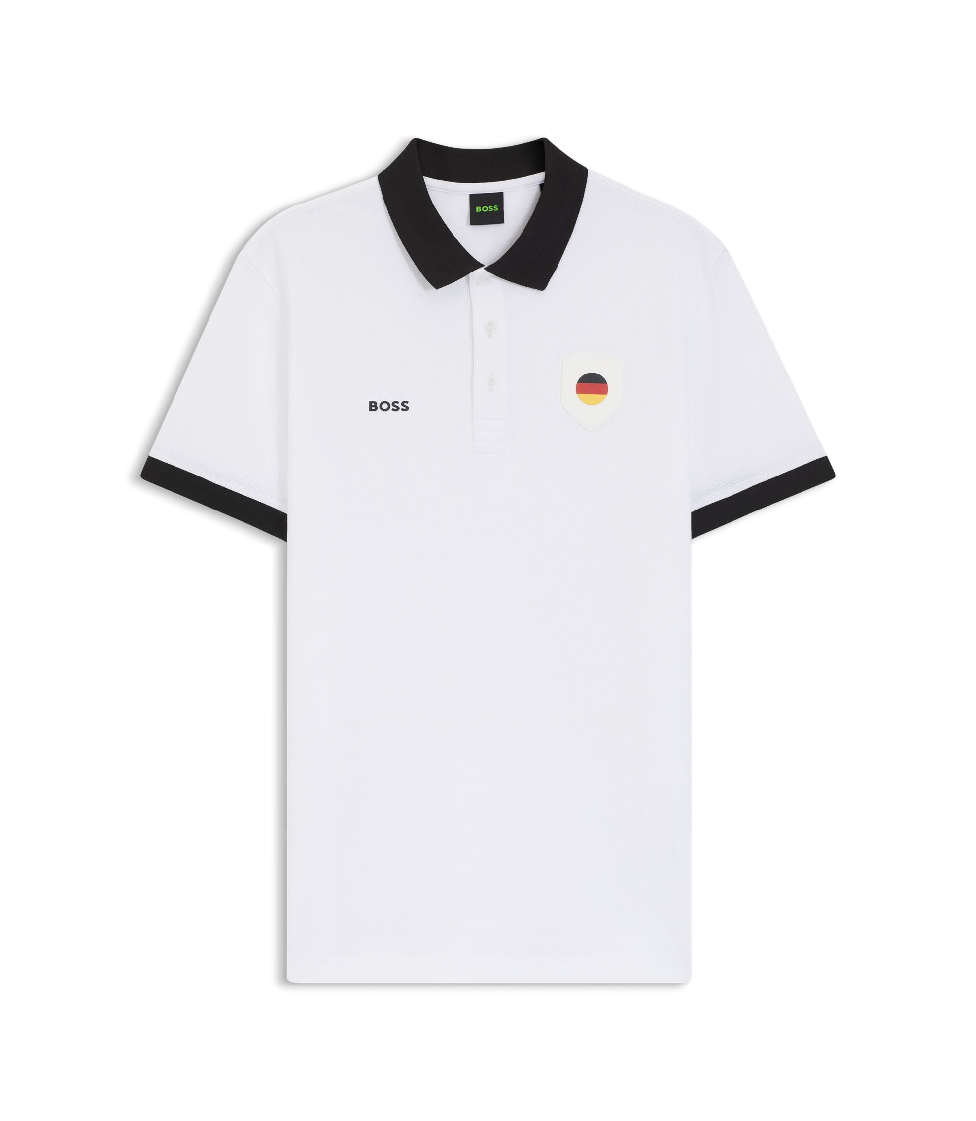 Boss Paddy Polo Shirt With Country Flag Germany White