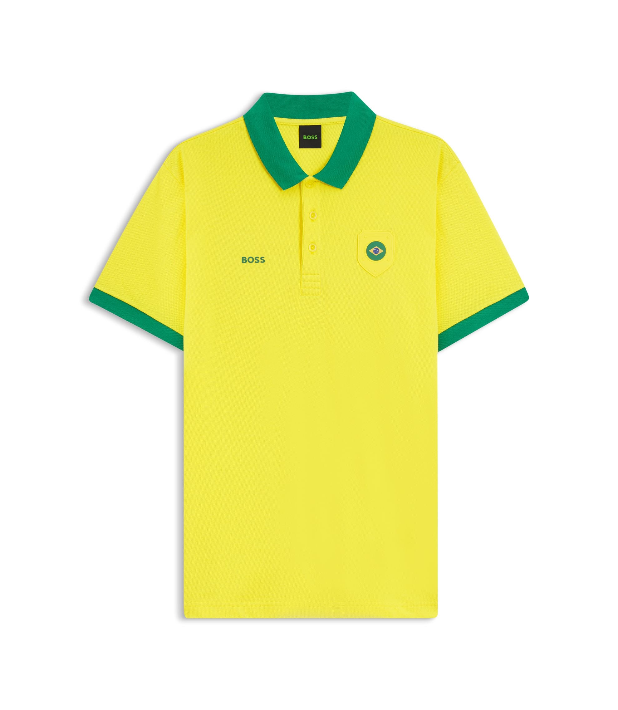 Boss Paddy Polo Shirt With Country Flag Brazil