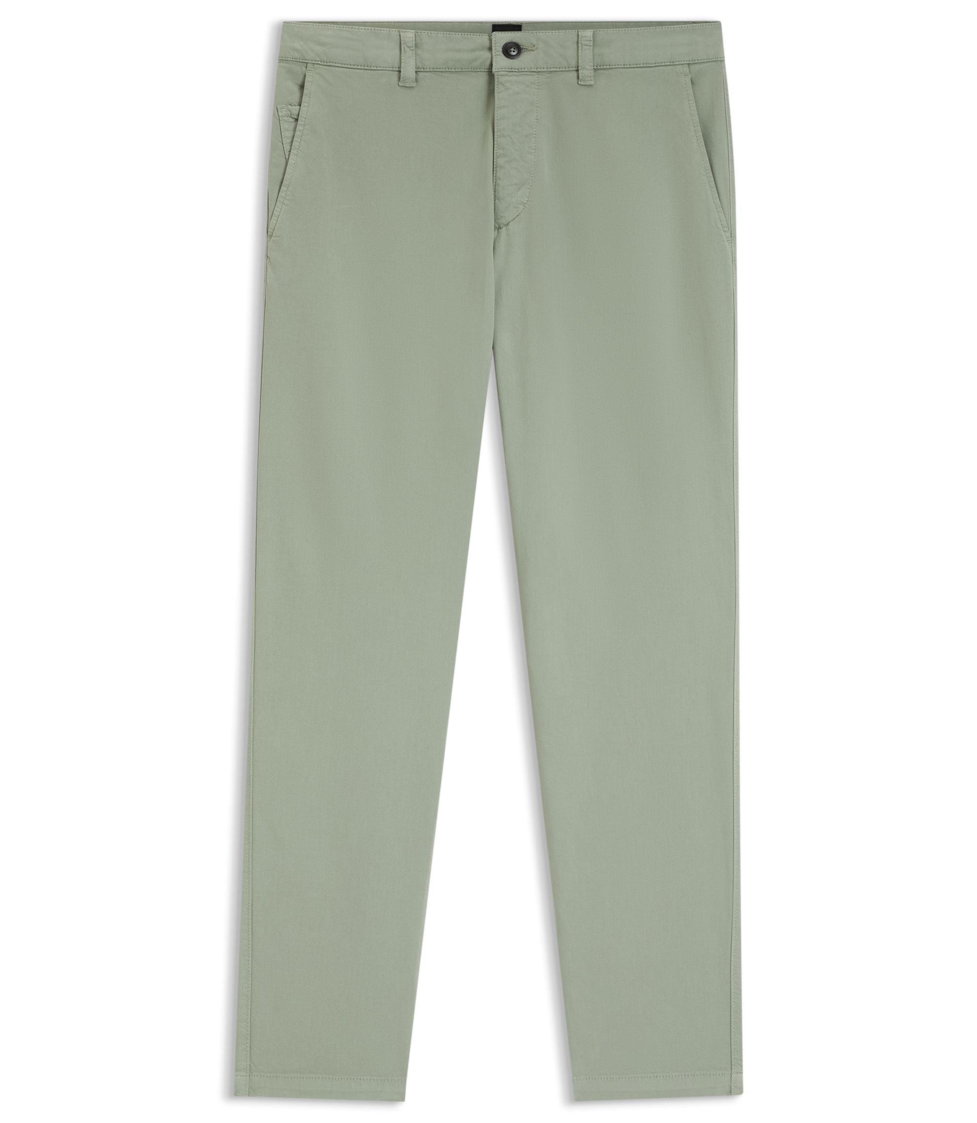 Boss Tapered Fit Chinos In A Structured Cotton Light Green