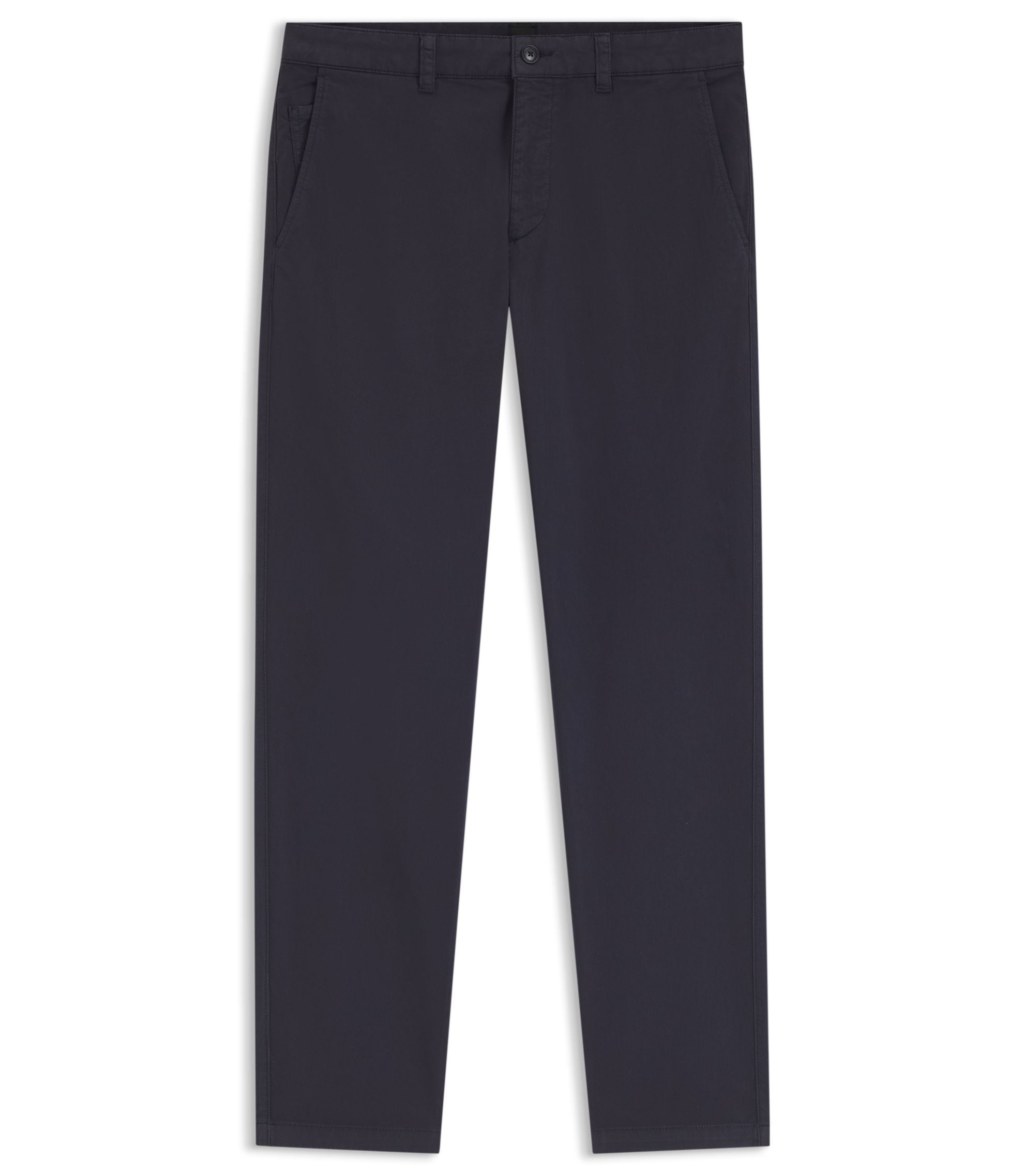 Boss Tapered Fit Chinos In A Structured Cotton Dark Blue