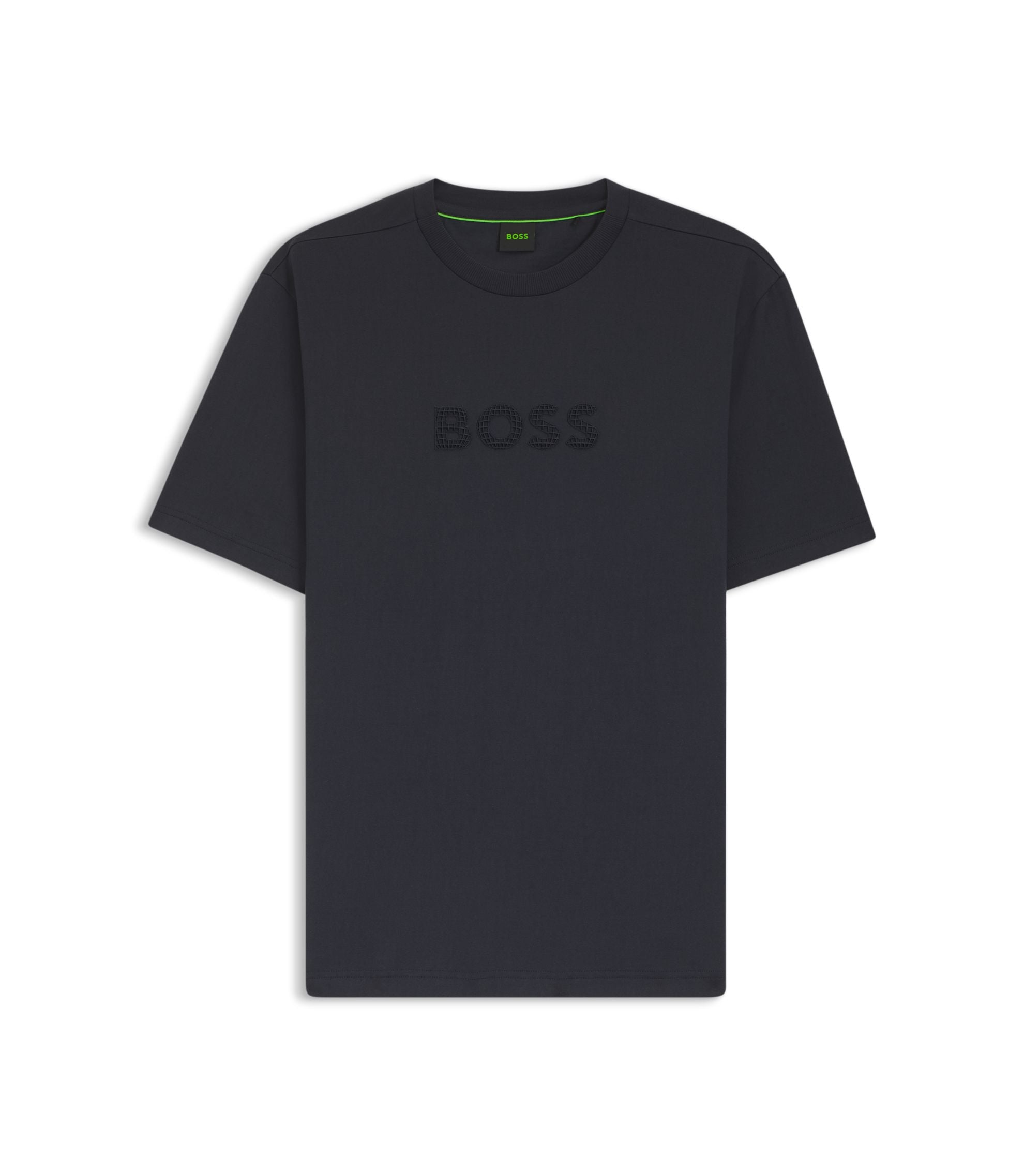 Boss Cotton Jersey T Shirt With Golf Inspired Logo Dark Blue
