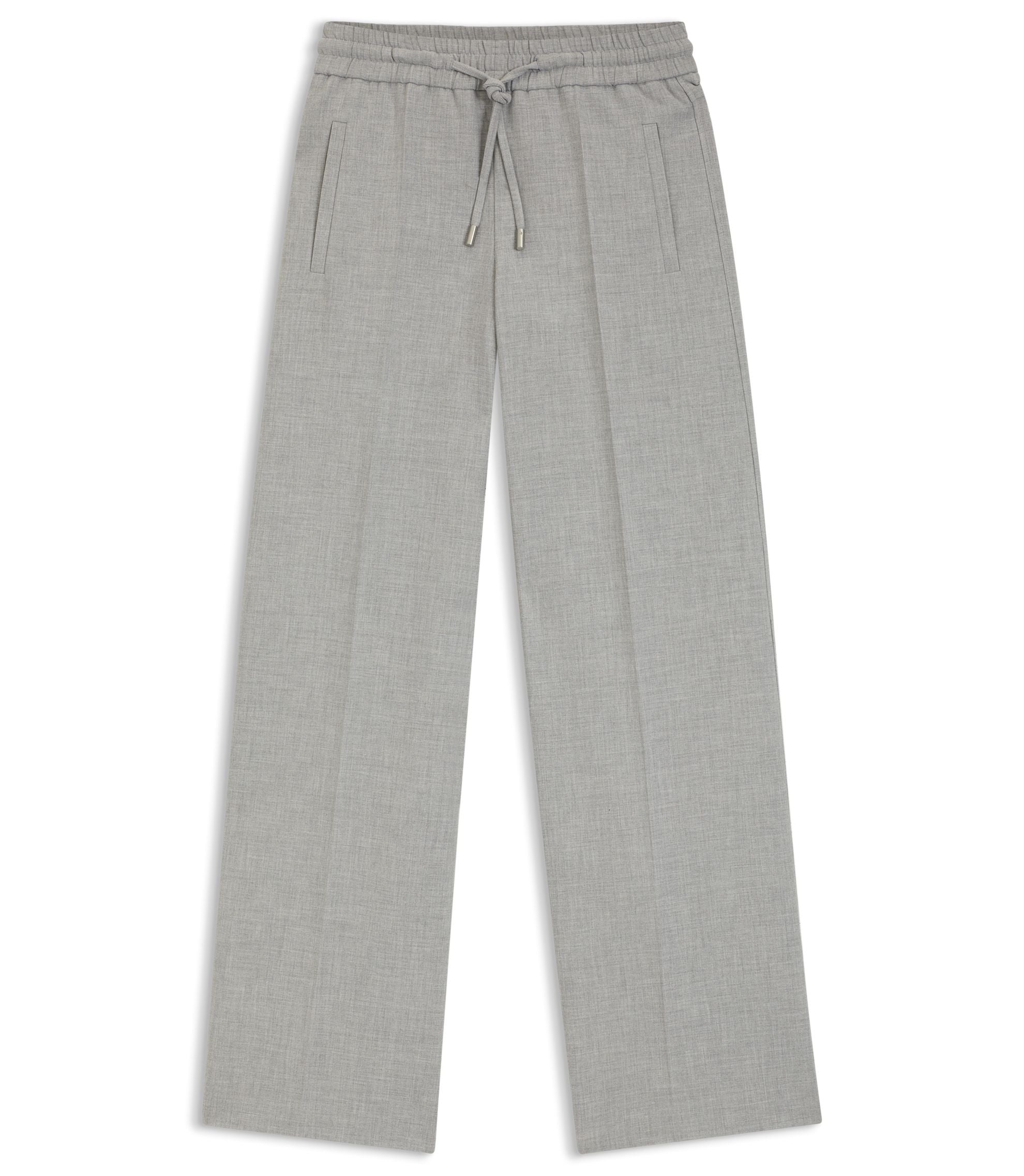 Boss Oversized Fit Trousers In Stretch Twill Patterned Women's