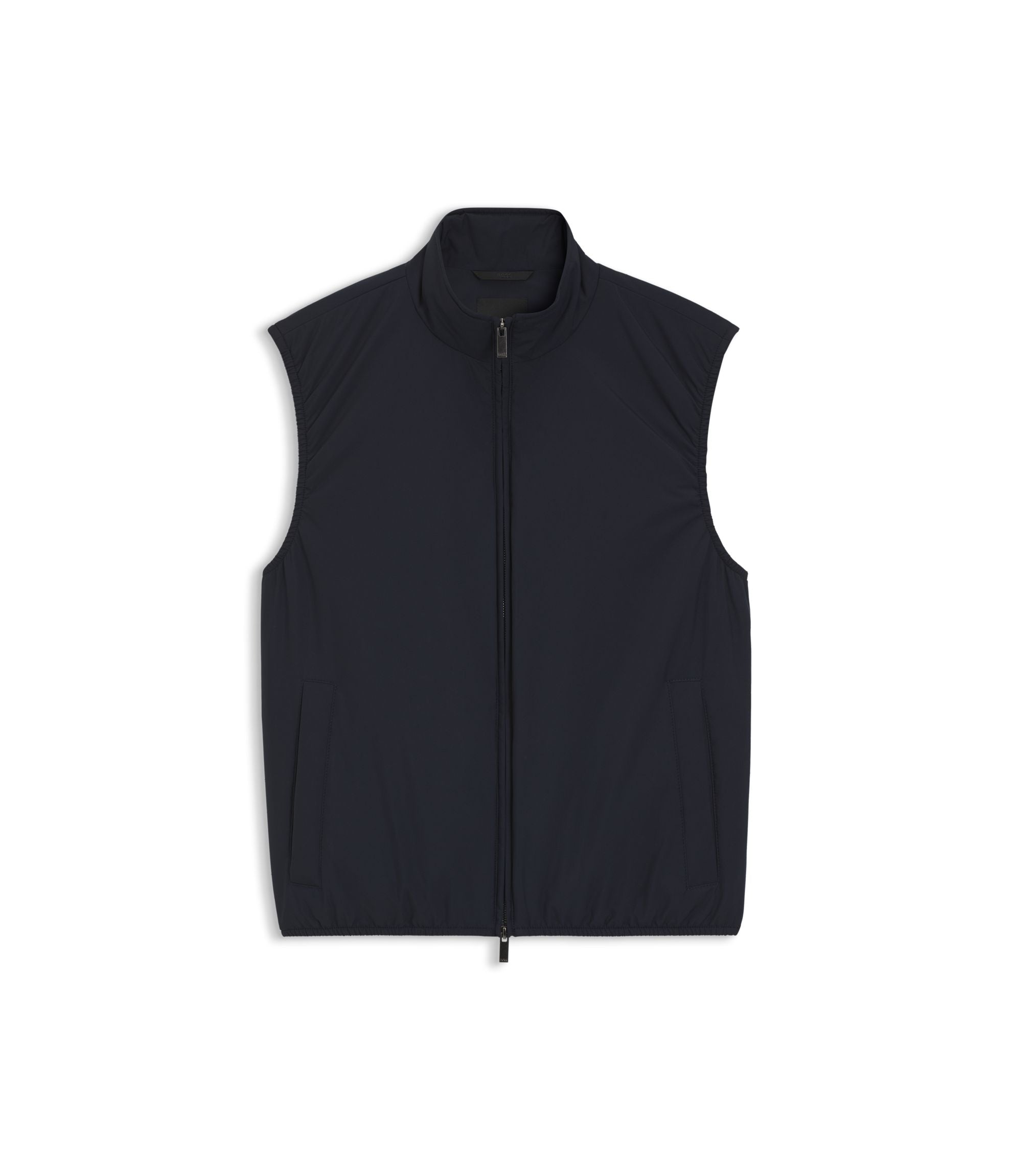 Boss Knit Trim Gilet With Water Repellent Finish Dark Blue