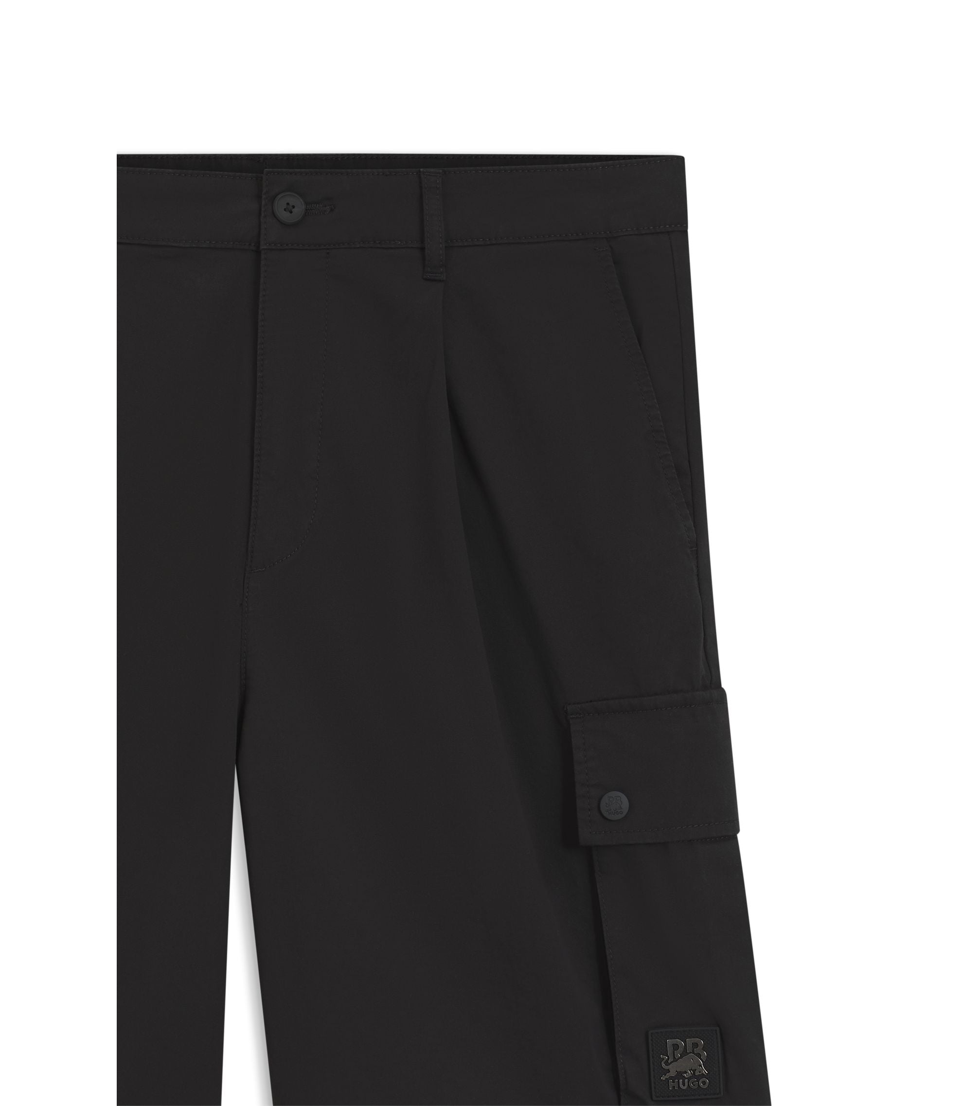 Hugo X Rb Stretch Cotton Shorts With Bull Motif Black