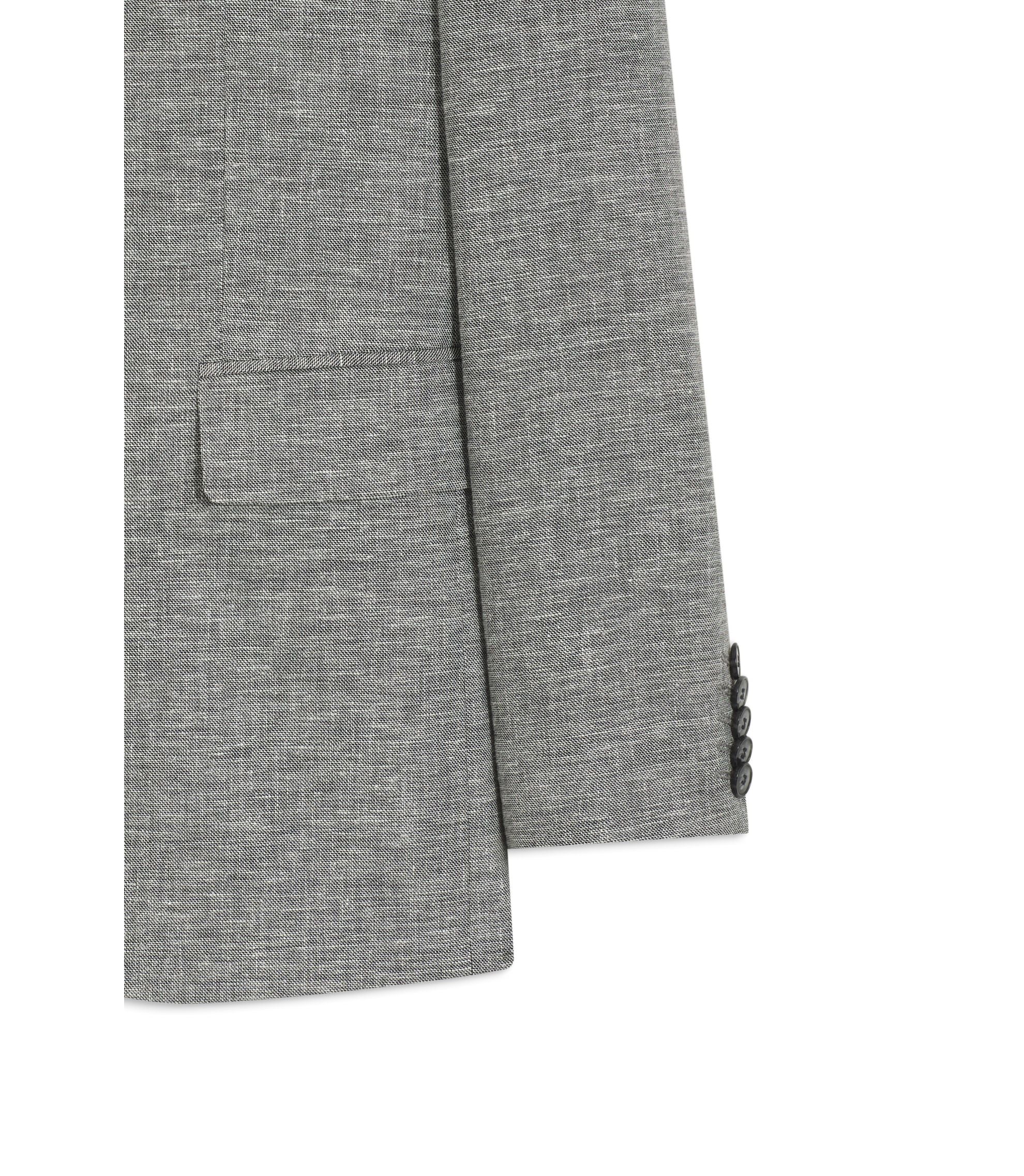 Hugo Two Piece Modern Fit Suit In Sharkskin Fabric Dark Grey