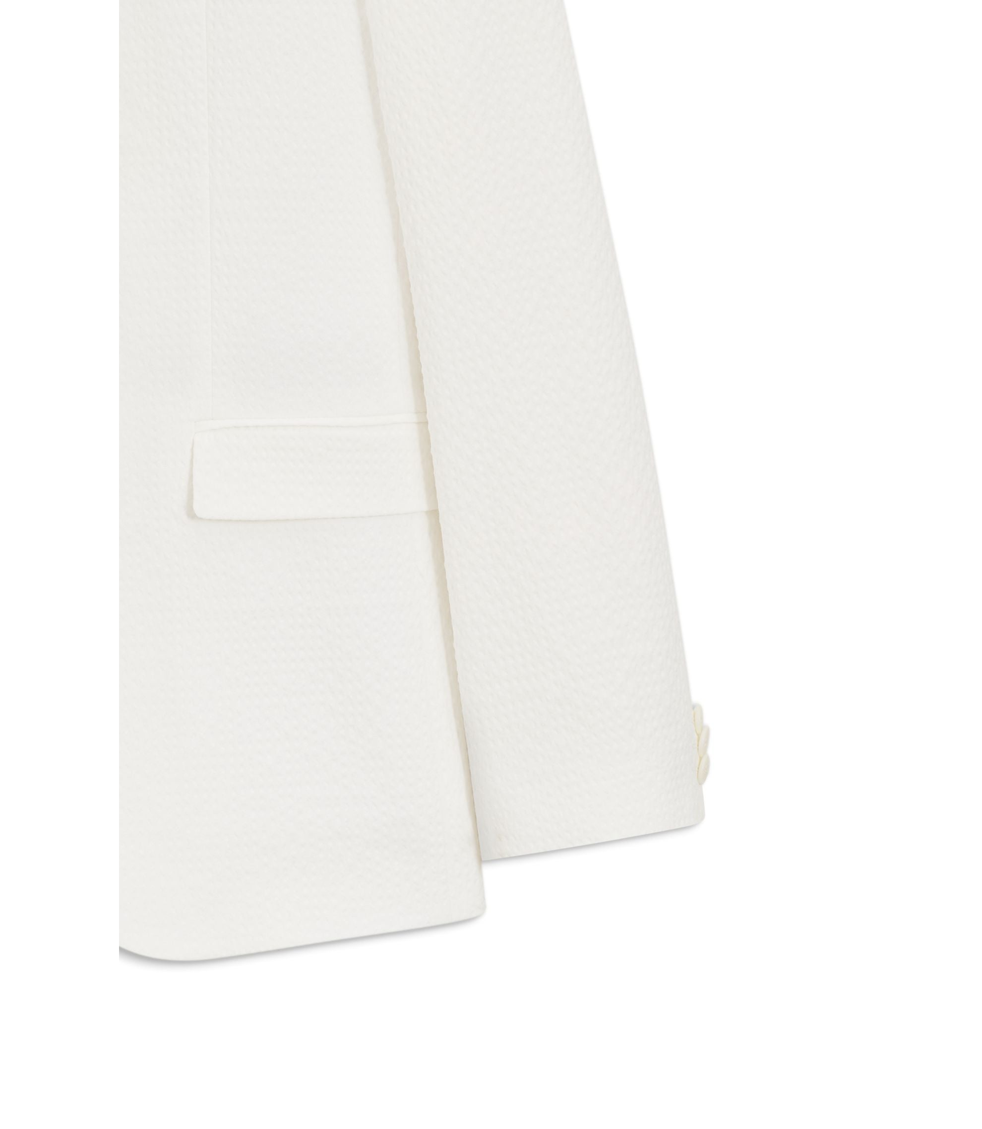 Hugo Three Piece Extra Slim Fit Suit In Stretch Cotton Seersucker White
