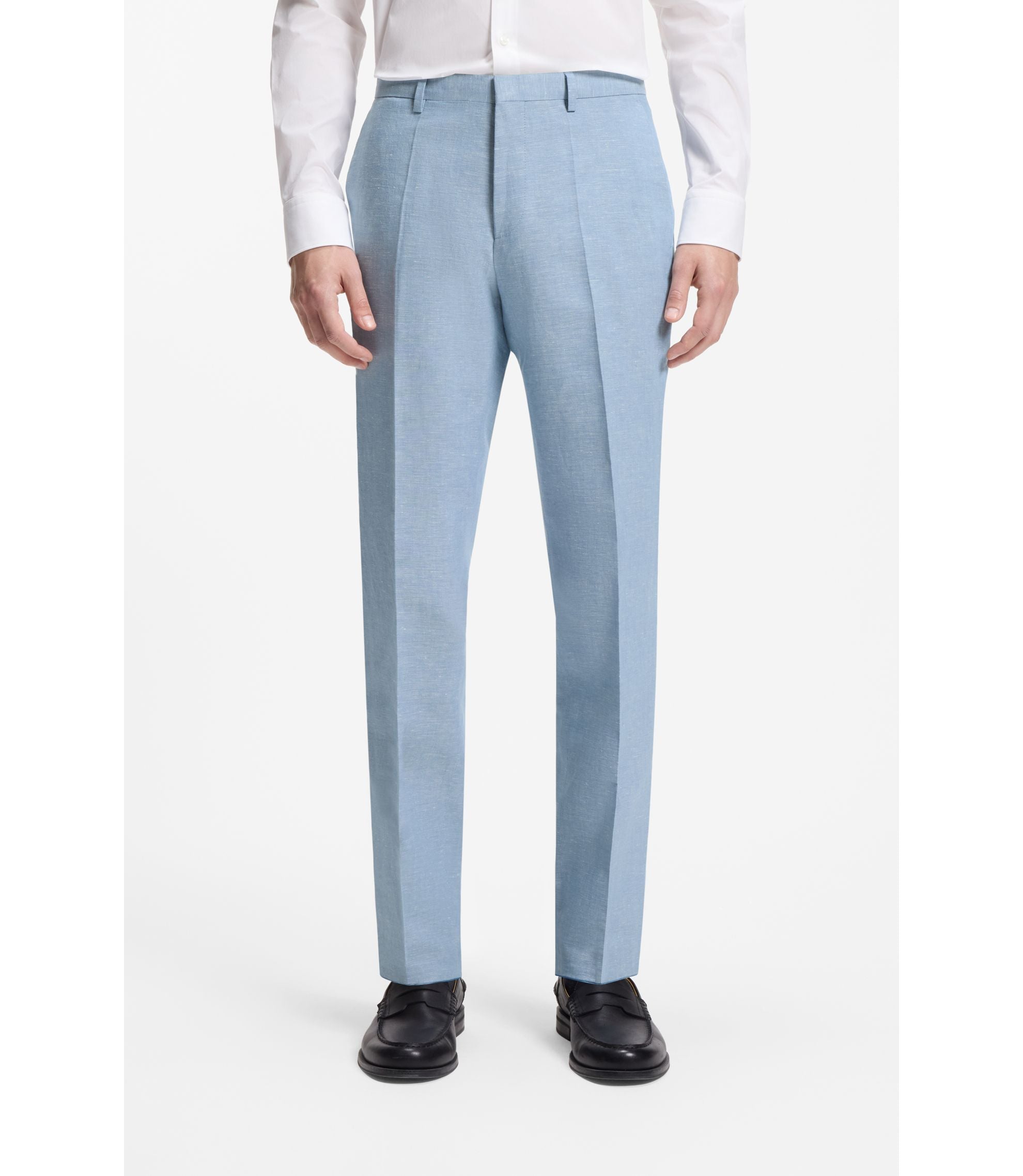 Hugo Three Piece Extra Slim Fit Suit Light Blue