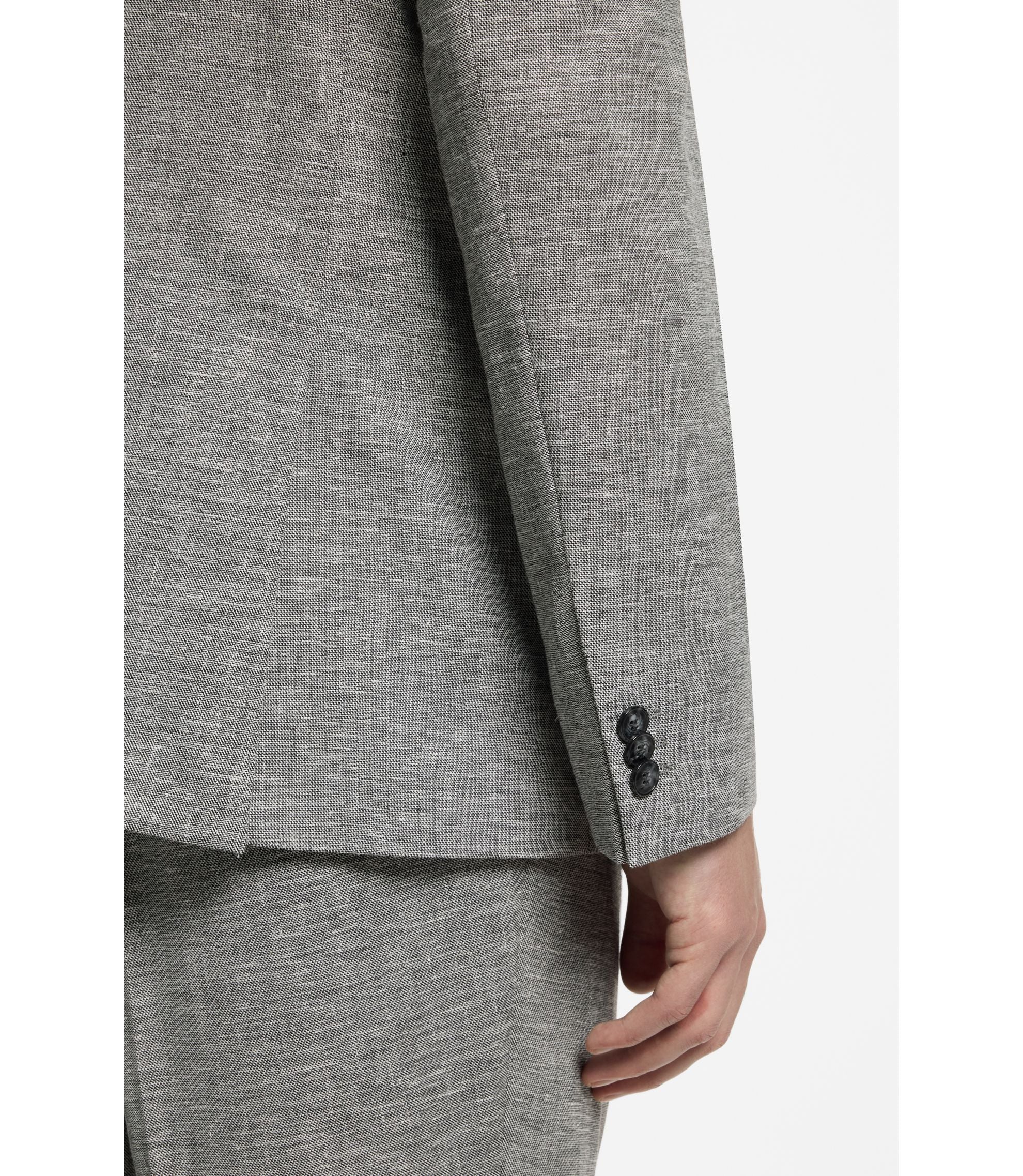 Hugo Extra Slim Fit Jacket In Performance Sharkskin Dark Grey