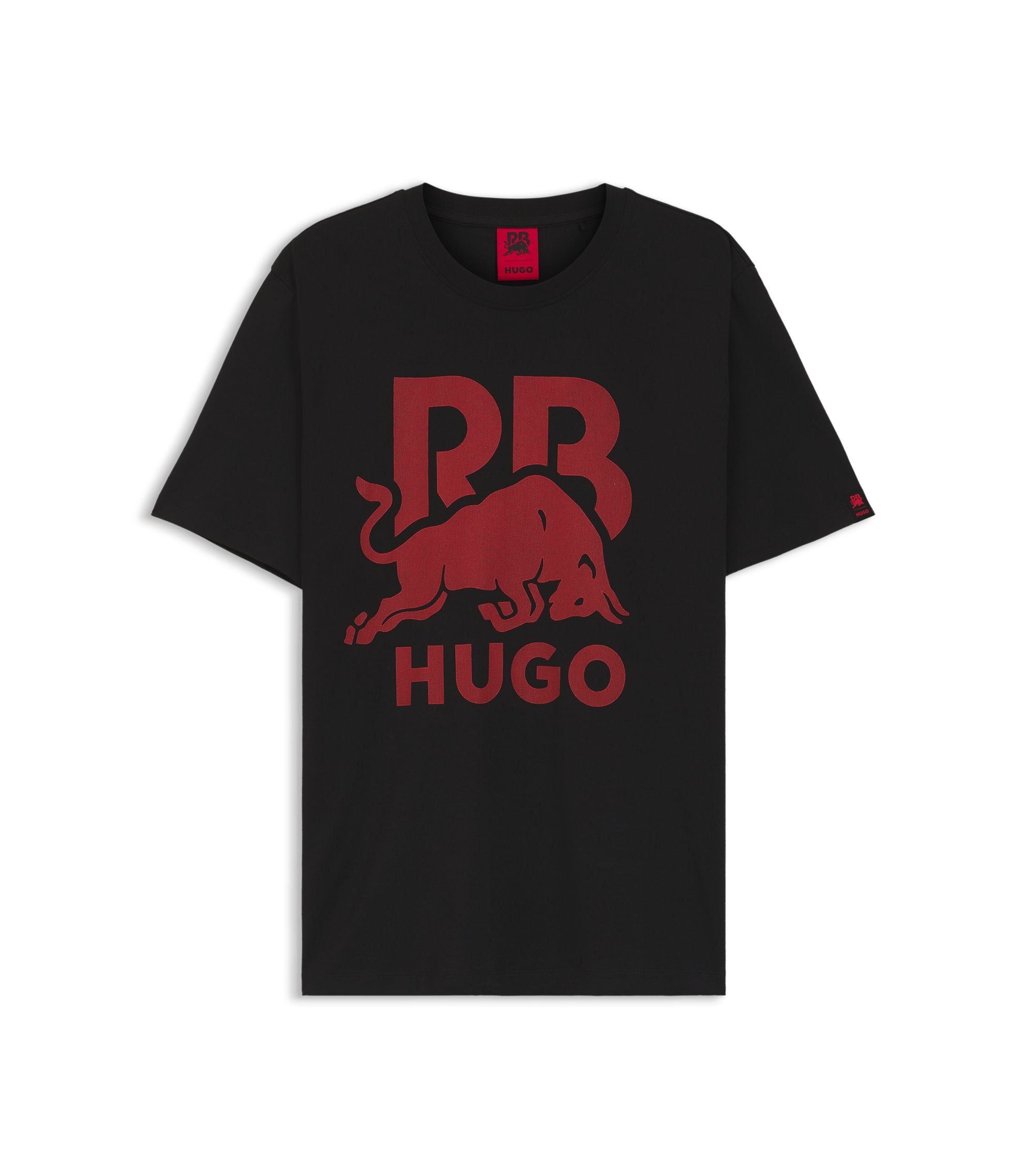 Hugo X Rb Cotton T Shirt With Bull Motif Black
