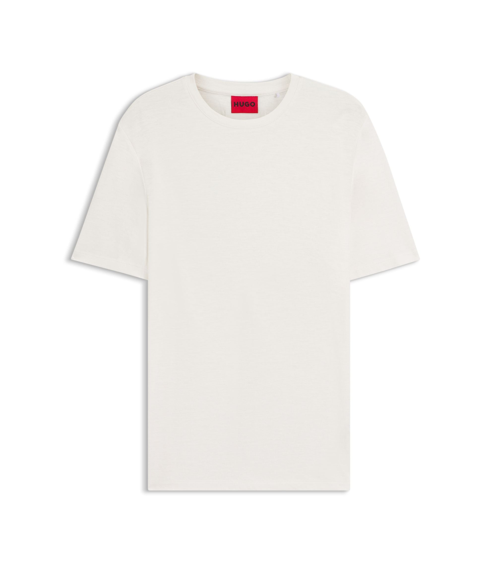 Hugo Slub Interlock T Shirt In A Slim Fit White
