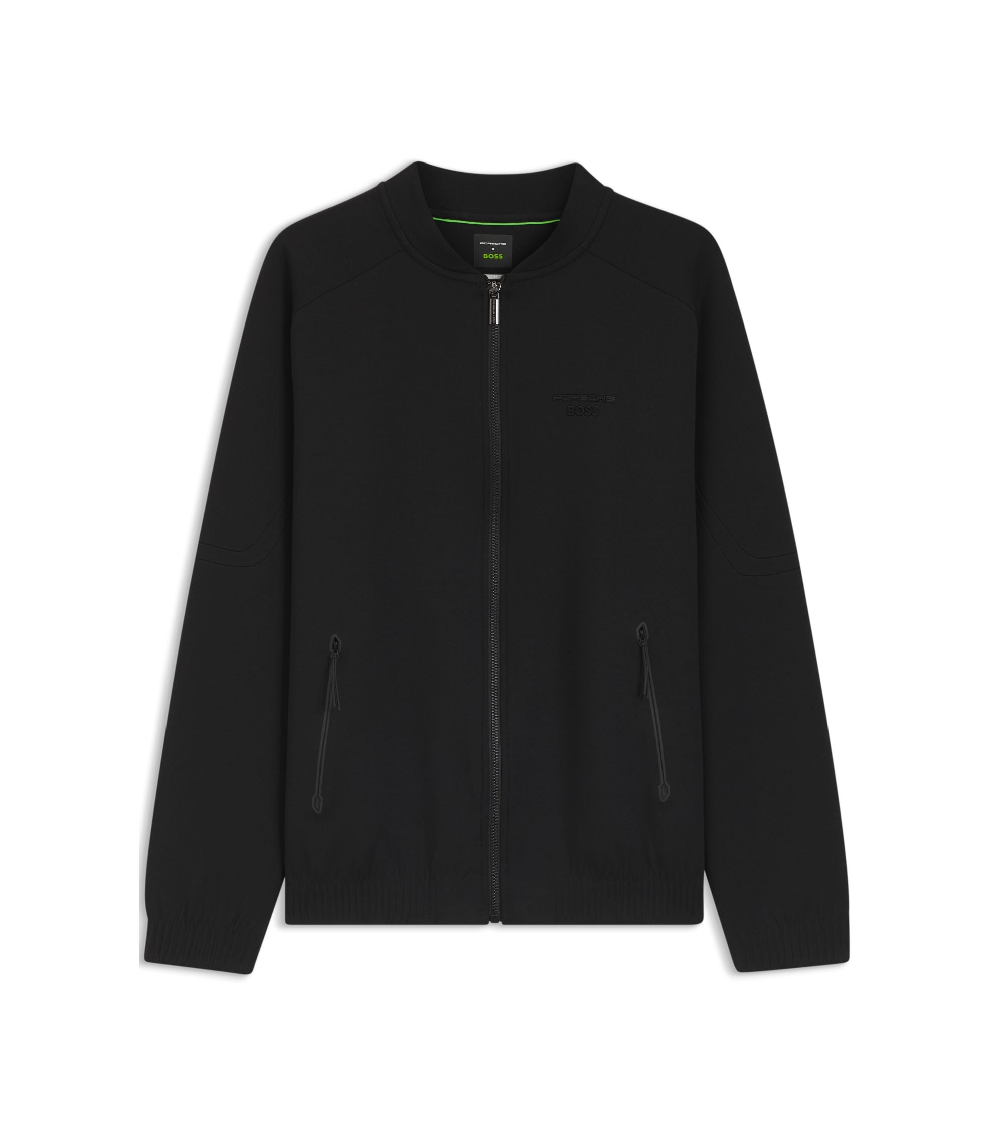 Boss Porsche X Boss Zipper Up Sweatshirt With Embossed Artwork Black