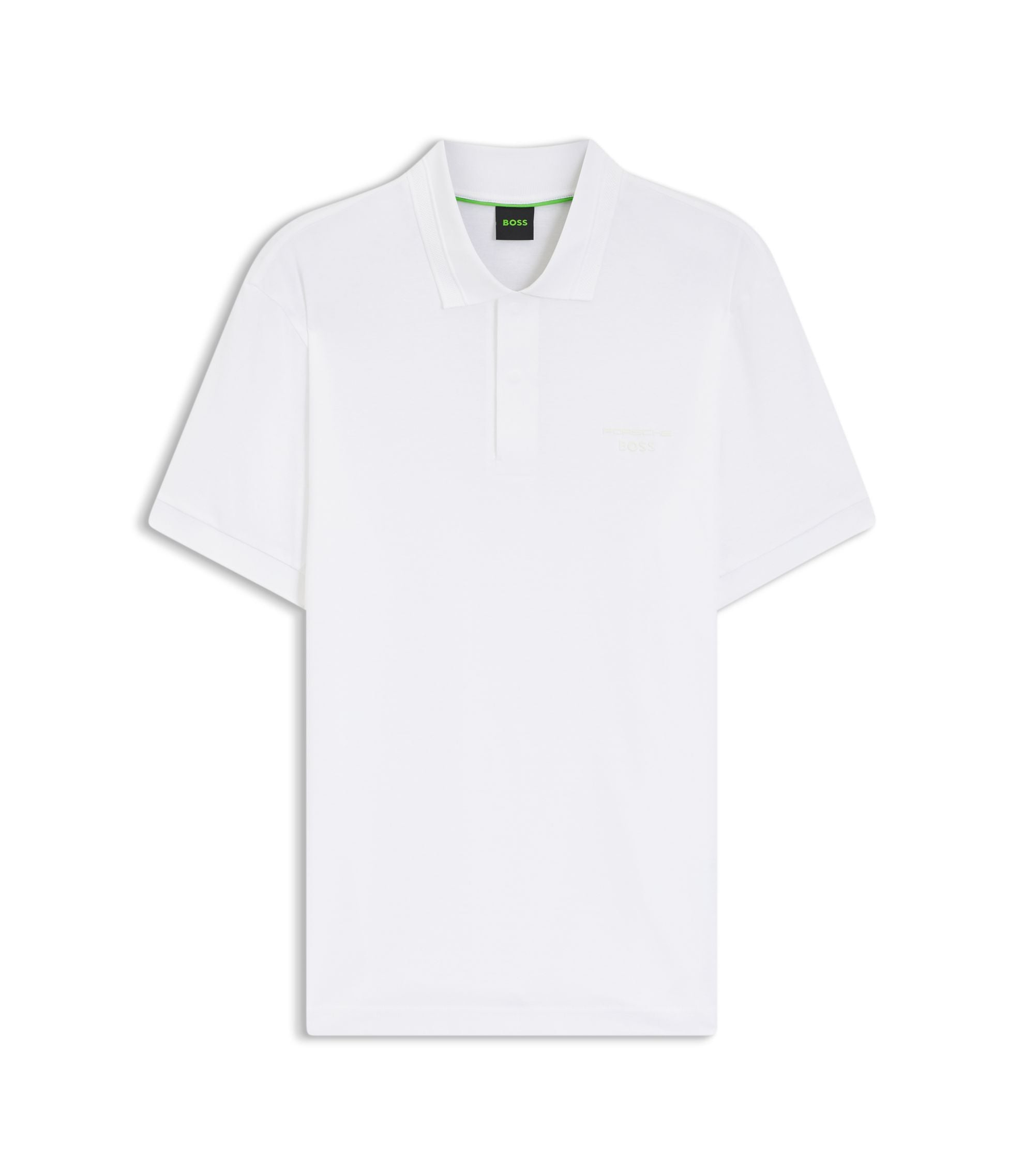 Boss Porsche X Boss Polo Shirt In Mercerized Cotton White