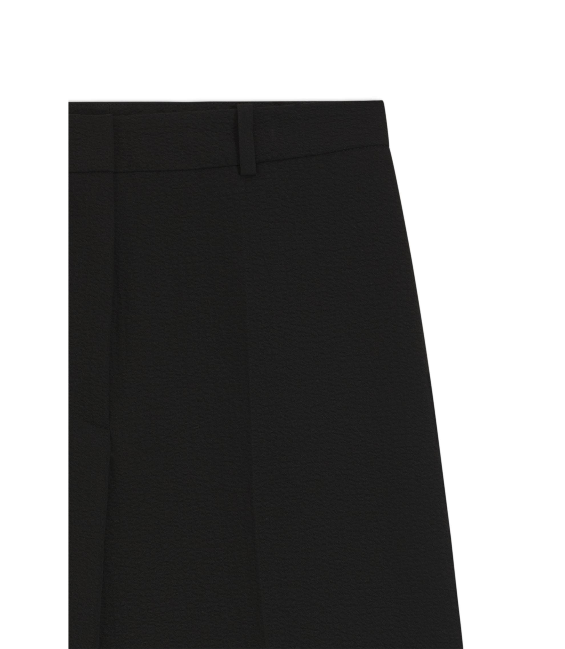 Hugo Regular Fit Trousers In Stretch Seersucker Black Women's