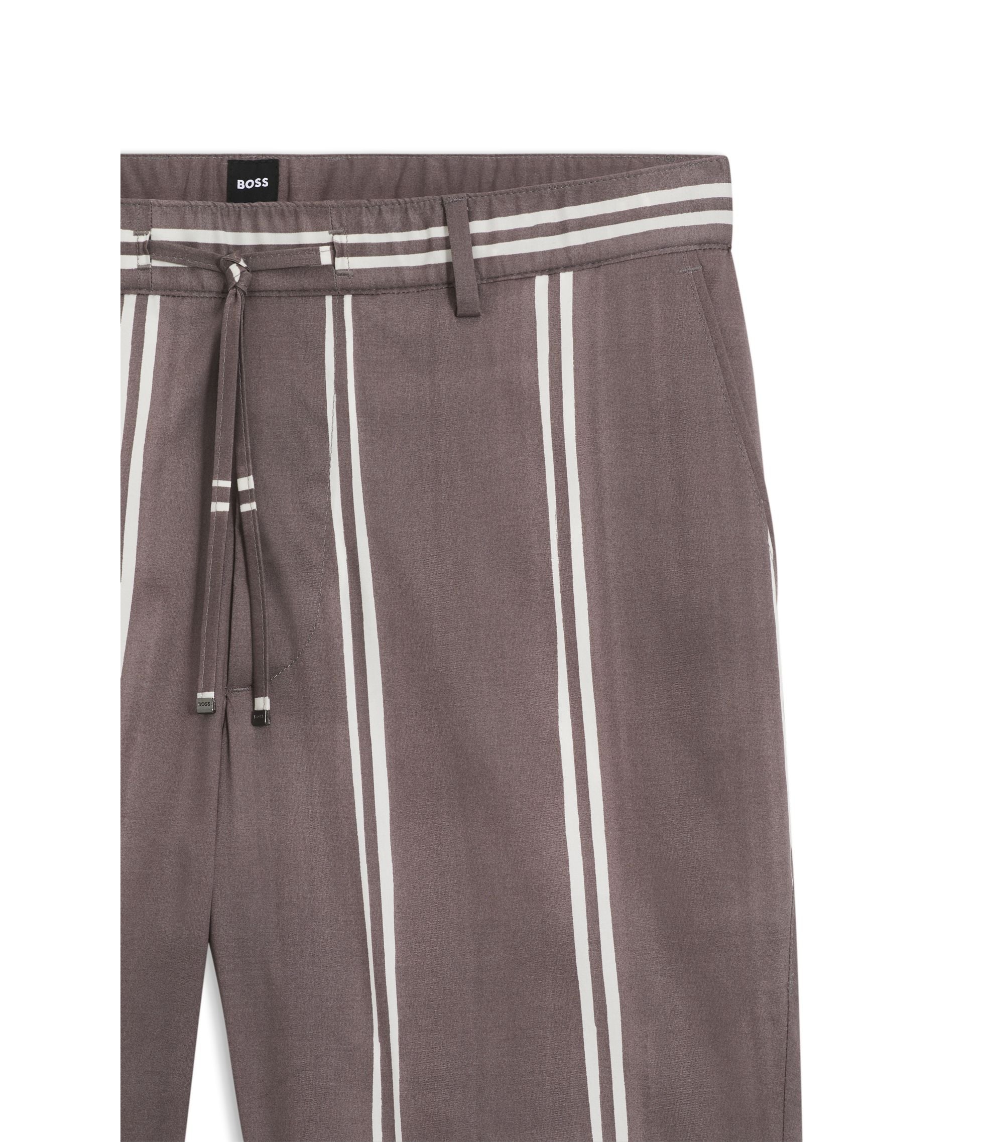 Boss Printed Pattern Shorts In Stretch Cotton Purple