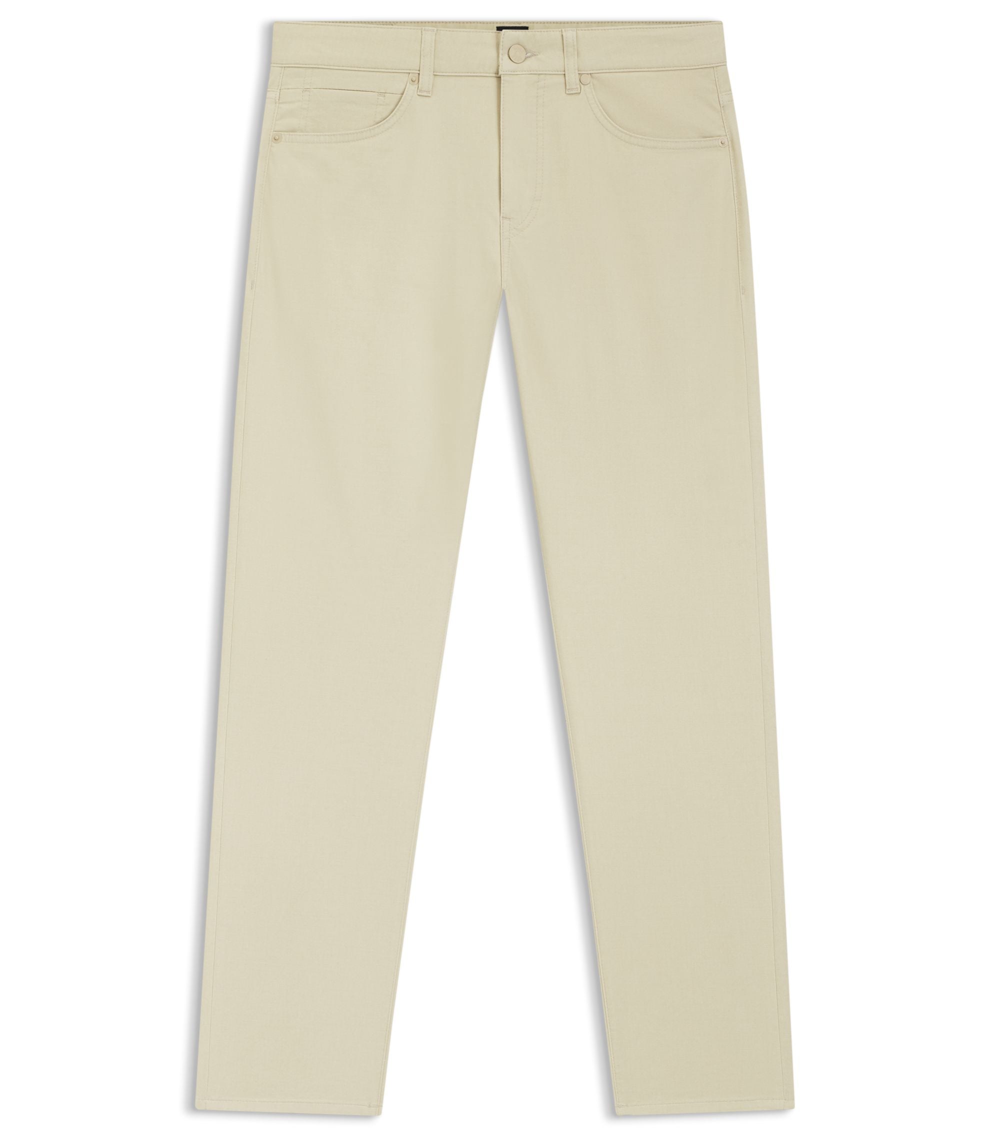 Boss Delaware Slim Fit Trousers In A Cotton Blend Light Beige