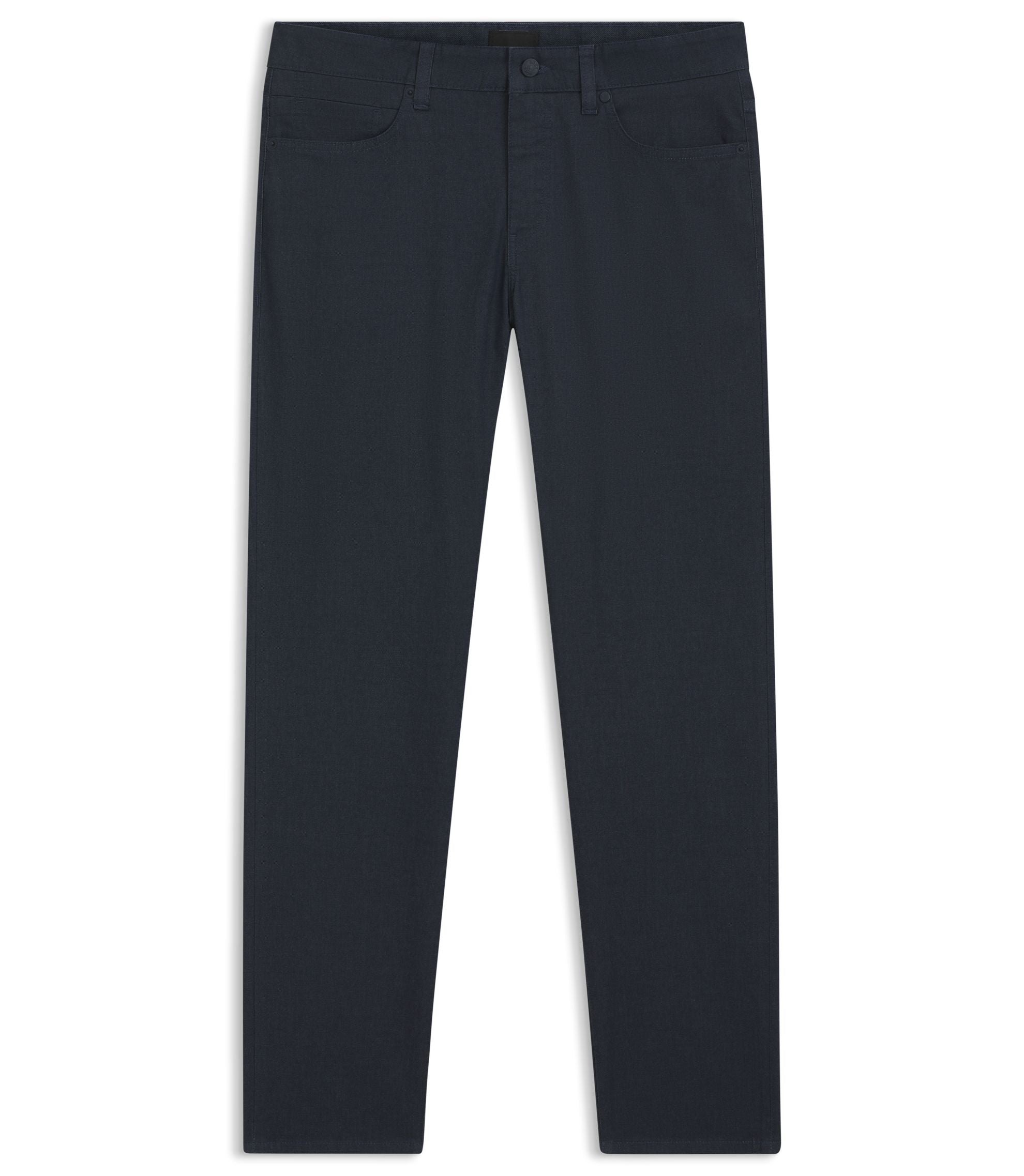 Boss Delaware Slim Fit Trousers In A Cotton Blend Dark Blue