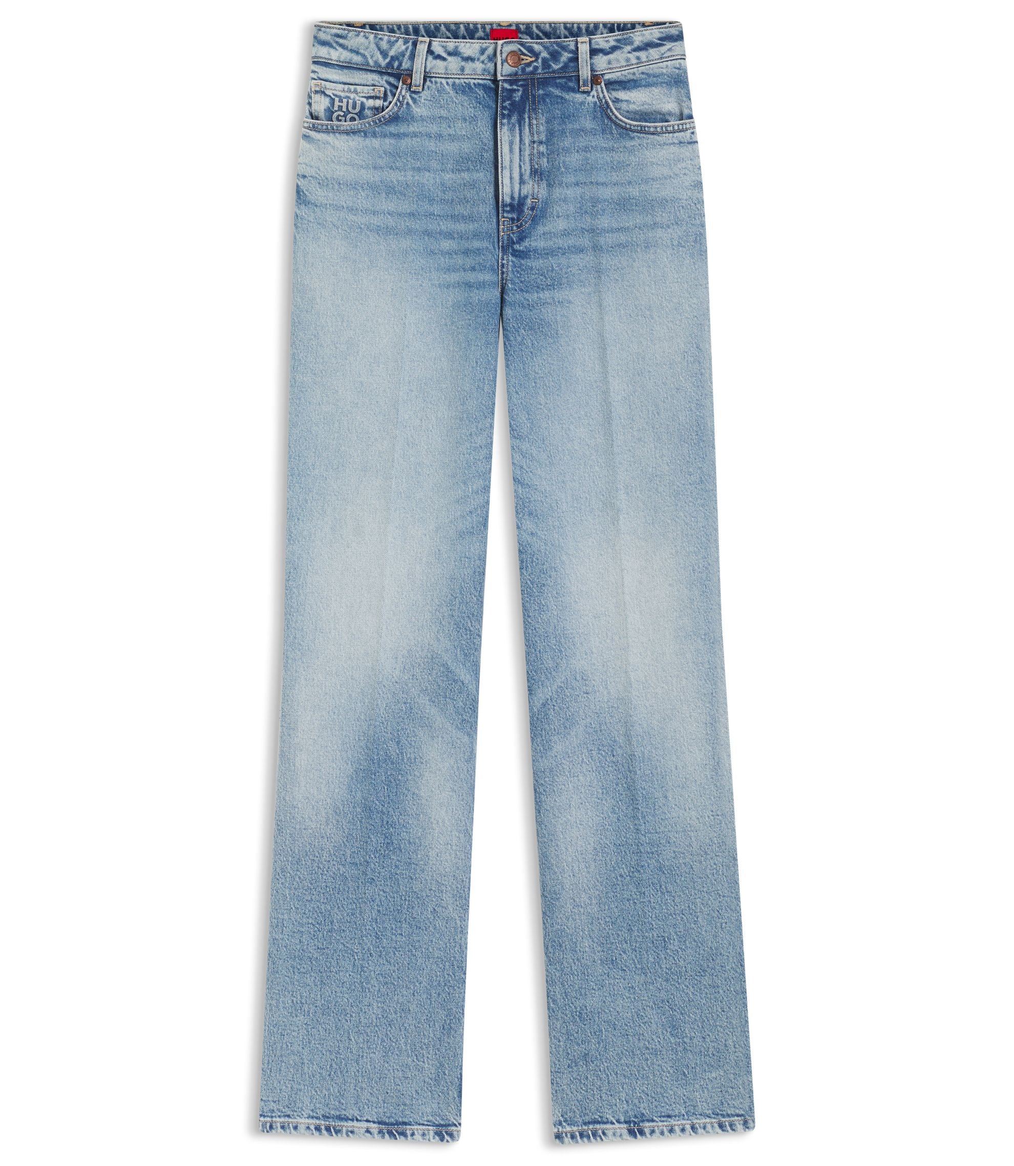 Hugo Wide Leg Jeans In Blue Stretch Denim Blue Women's