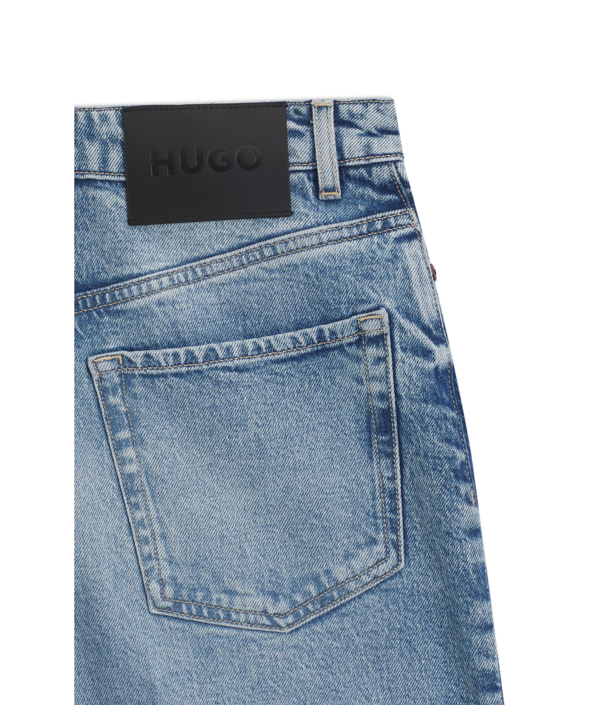 Hugo Wide Leg Jeans In Blue Stretch Denim Blue Women's