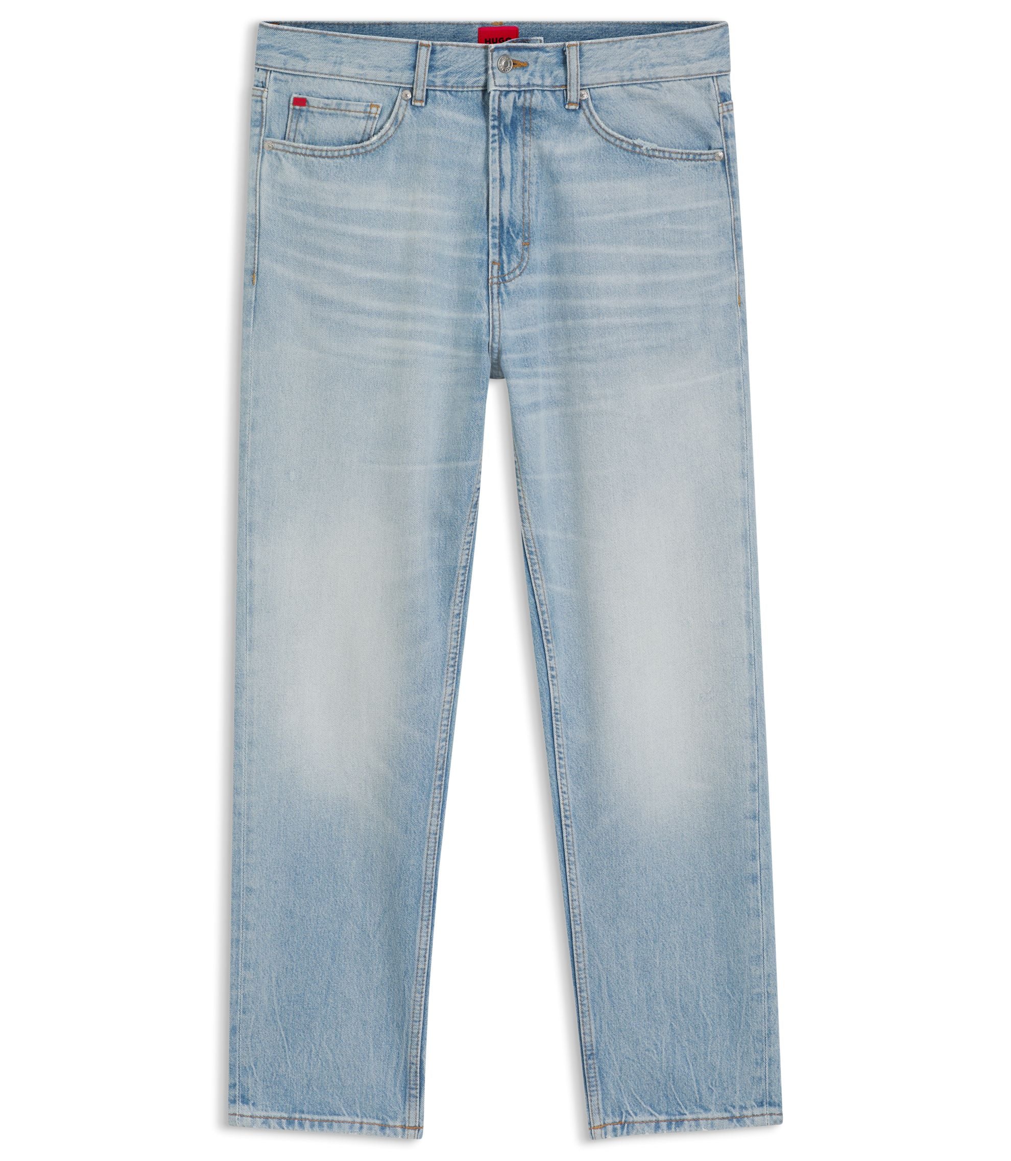 Hugo Relaxed Tapered Fit Jeans In Bright Blue Denim Blue