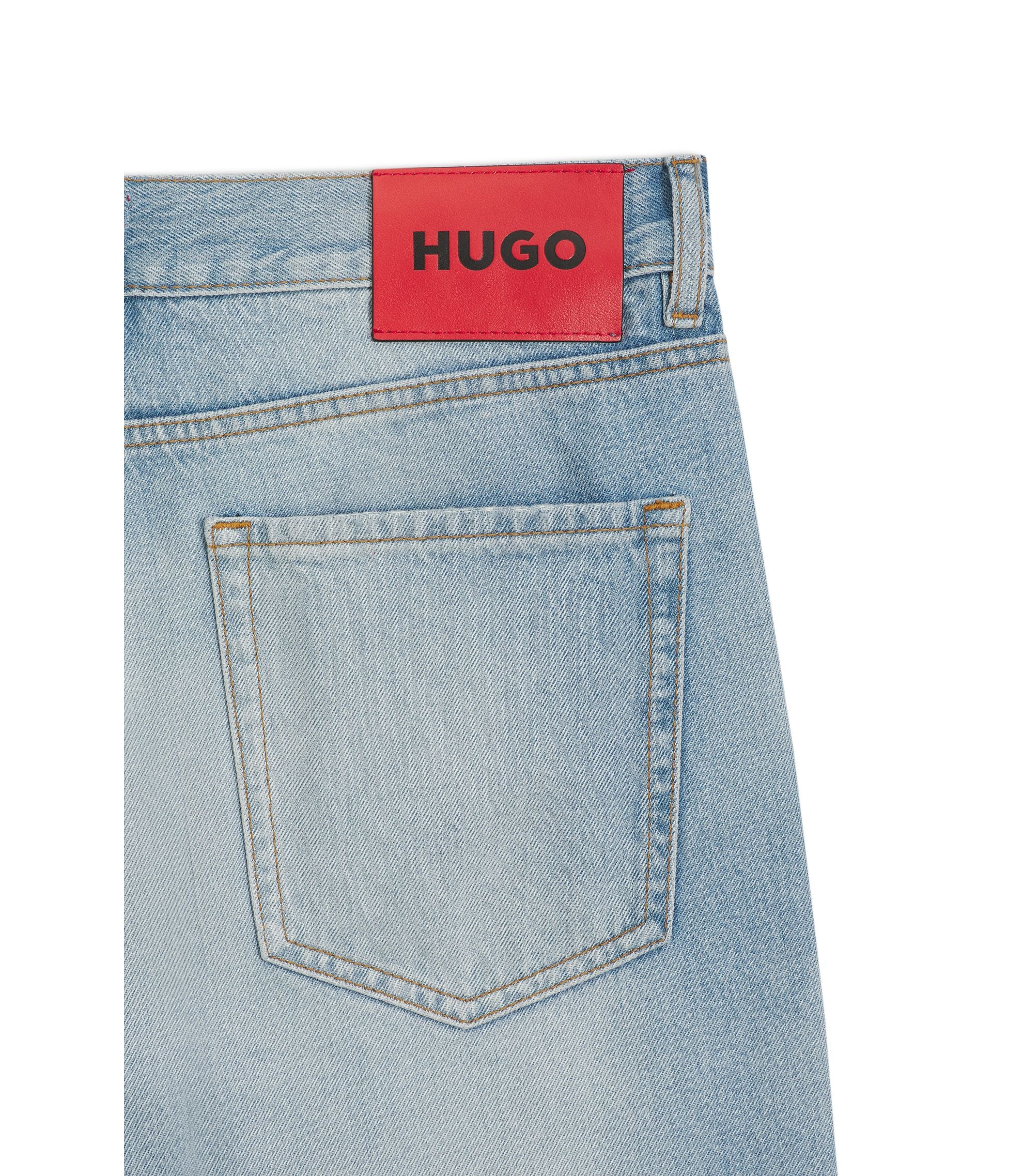 Hugo Relaxed Tapered Fit Jeans In Bright Blue Denim Blue