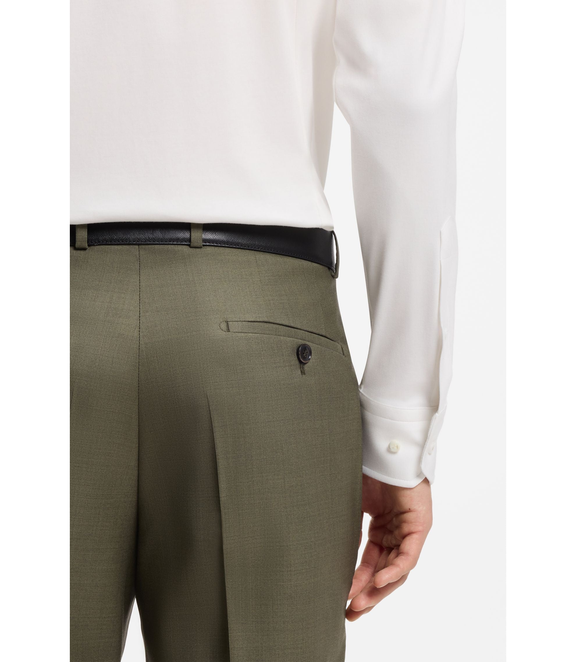 Boss Slim Fit Shirt In An Italian Made Cotton Blend White