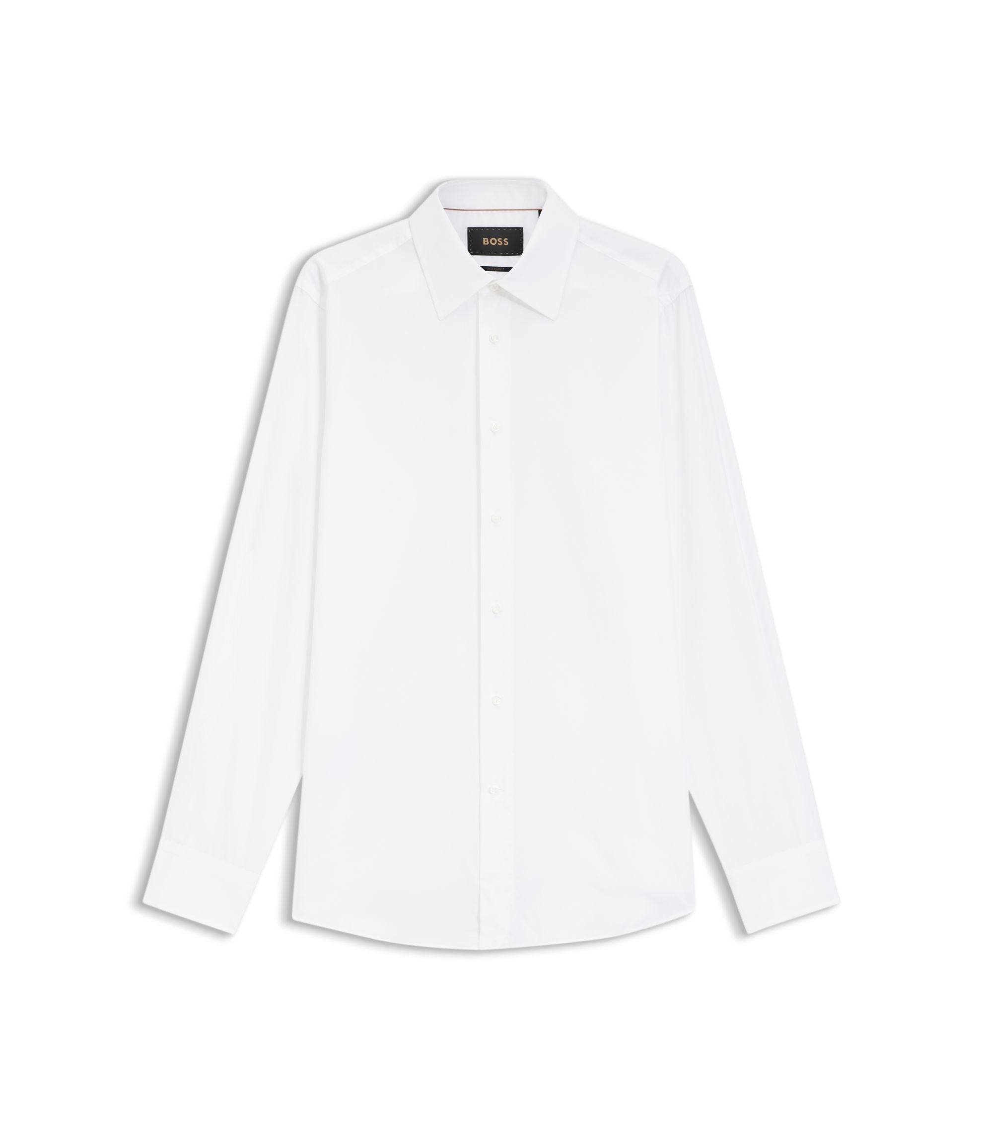 Boss Regular Fit Shirt In Italian Made Cotton And Silk White