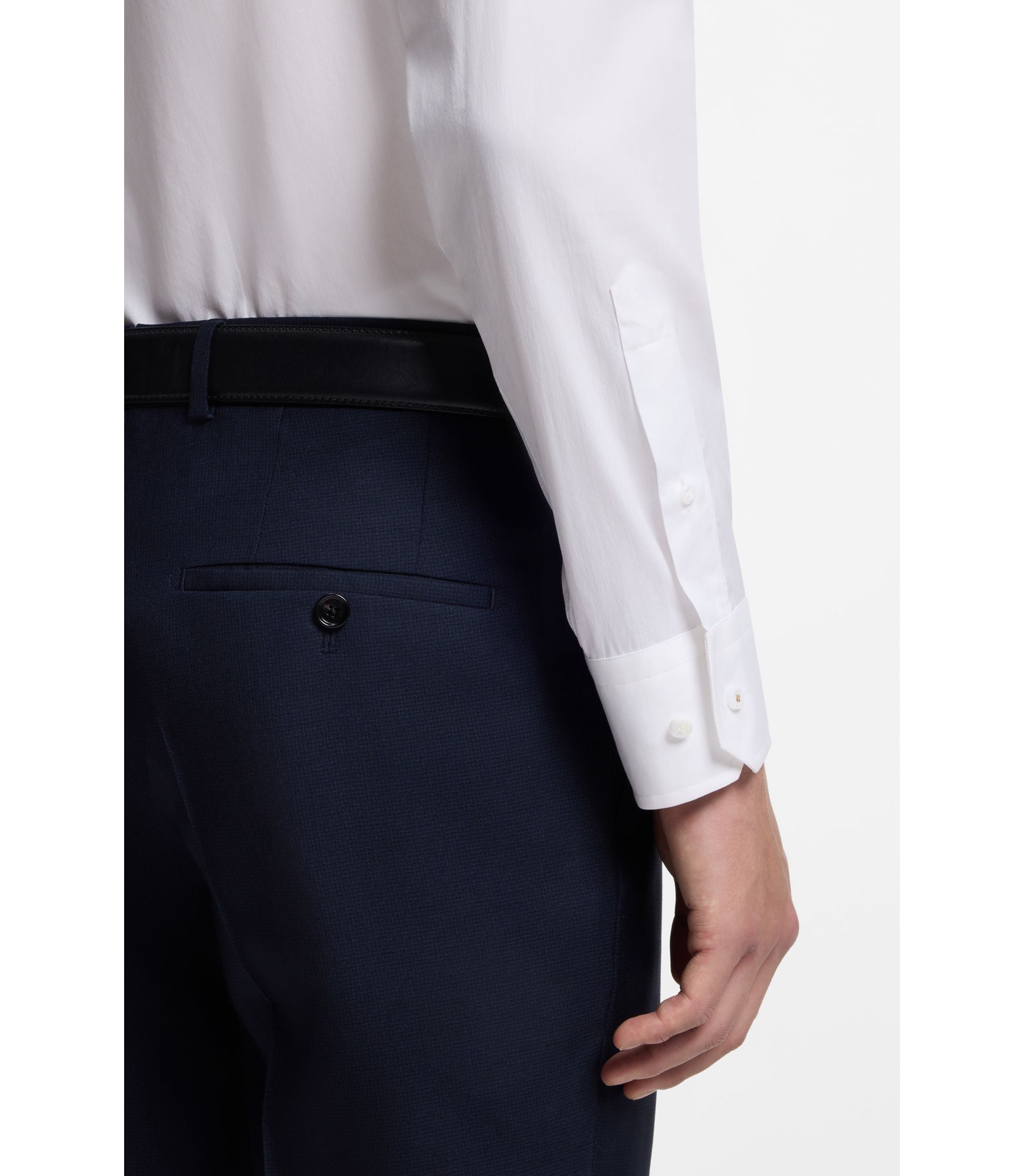 Boss Regular Fit Shirt In Italian Made Cotton And Silk White