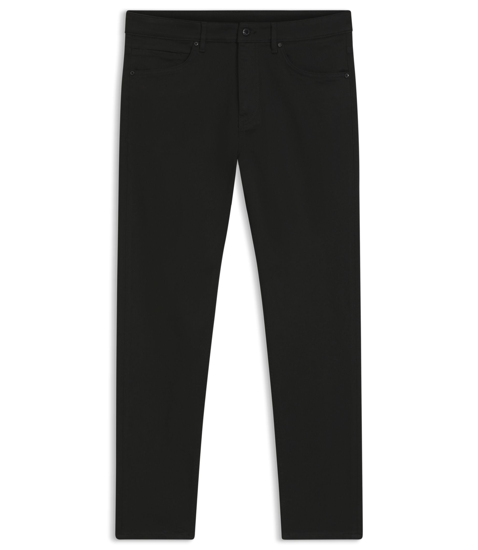 Boss Porsche X Boss Tapered Fit Pants In Stretch Denim Black