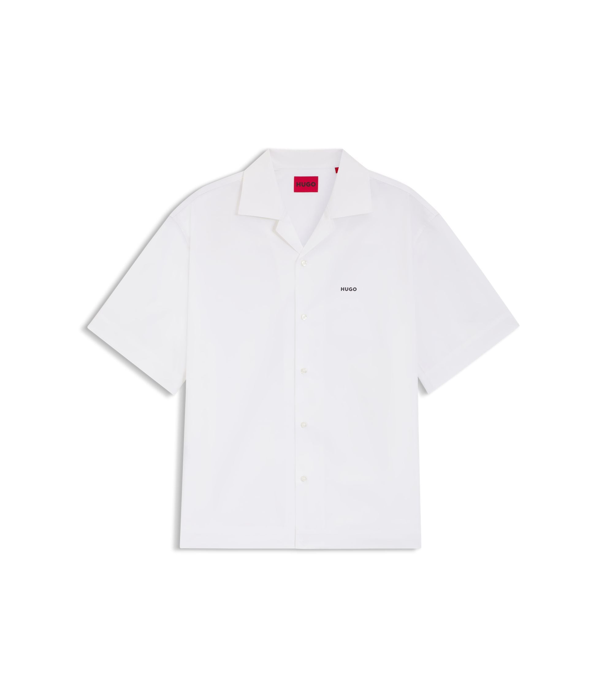 Hugo Oversized Fit Shirt In Paper Touch Cotton White