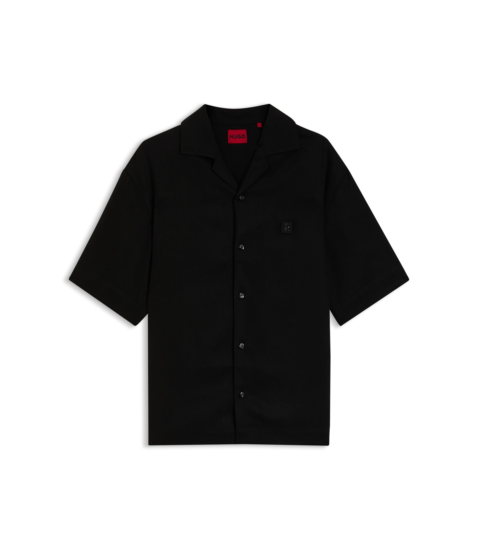 Hugo Oversize Fit Shirt With Stacked Logo Black