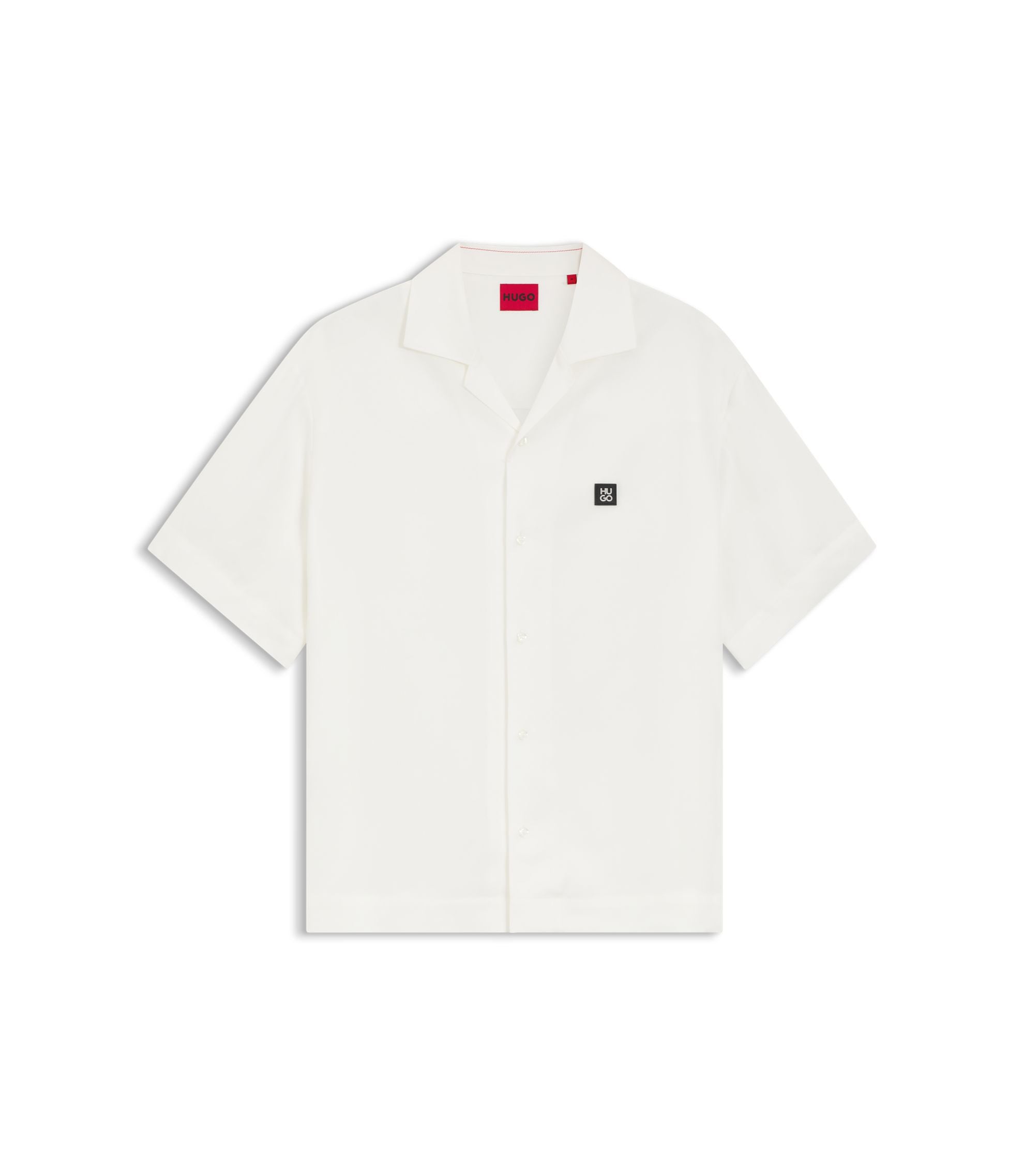 Hugo Oversize Fit Shirt With Stacked Logo White