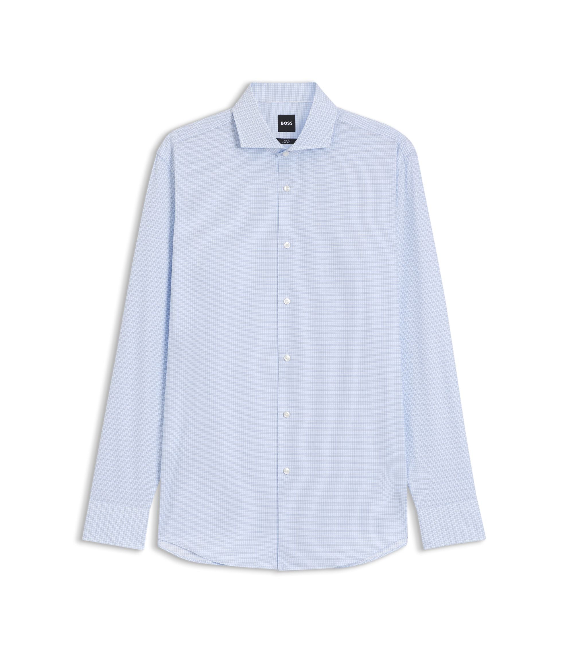 Boss Easy Iron Slim Fit Shirt In Cotton Twill Light Blue