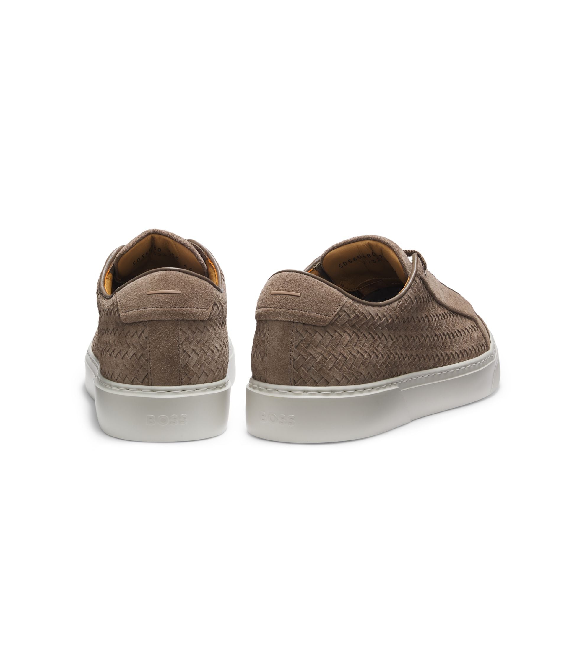 Boss Gary Trainers With Woven Suede Uppers Khaki Khaki