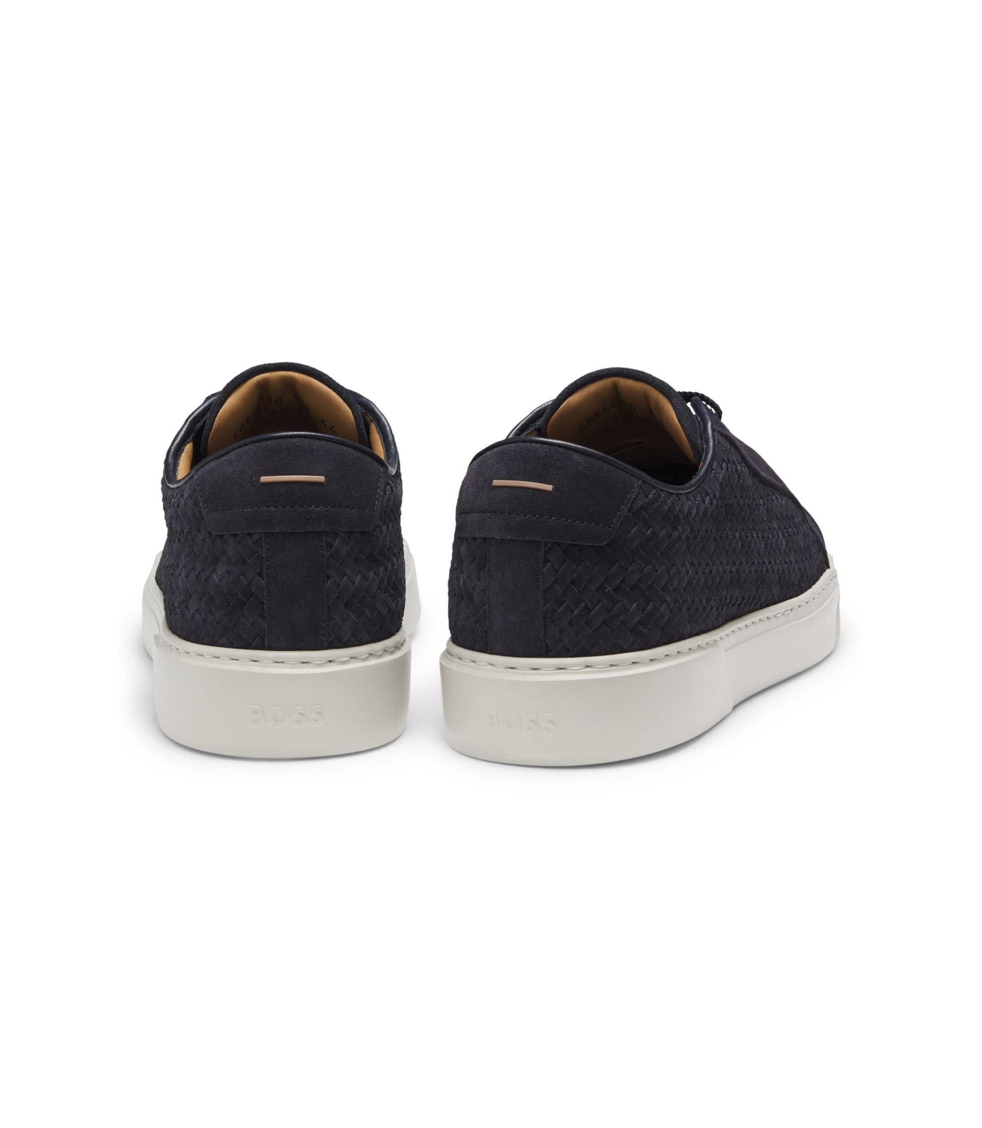 Boss Gary Trainers With Woven Suede Uppers Dark Blue Dark Blue