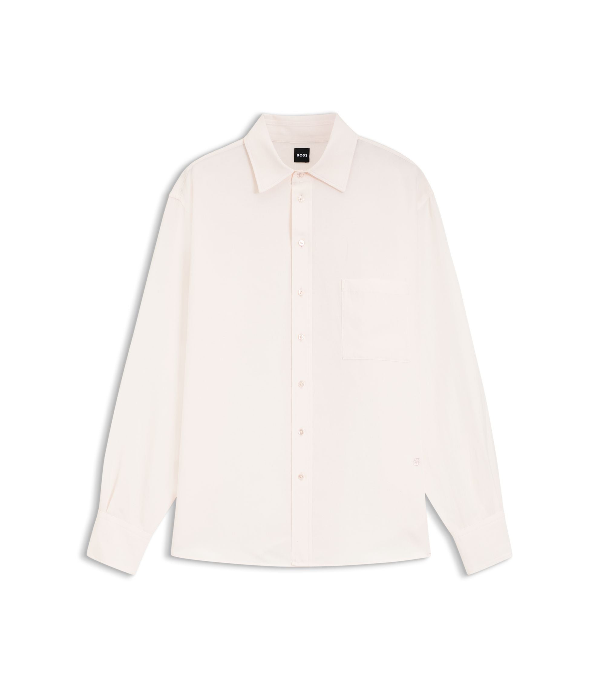 Boss Relaxed Fit Blouse With Chest Pocket Light Pink Women's