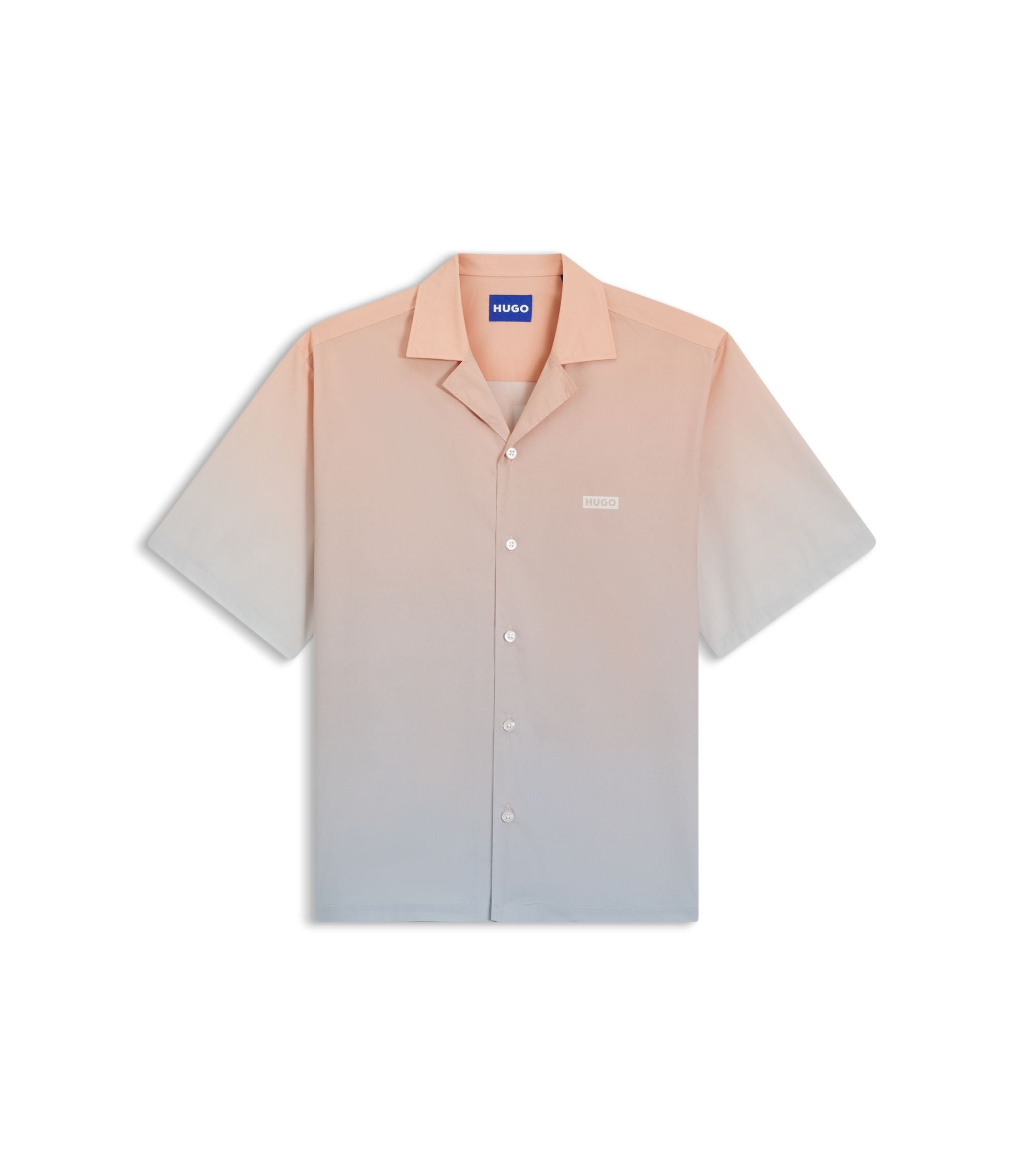 Hugo Relaxed Fit Shirt With Gradient Print Light Orange