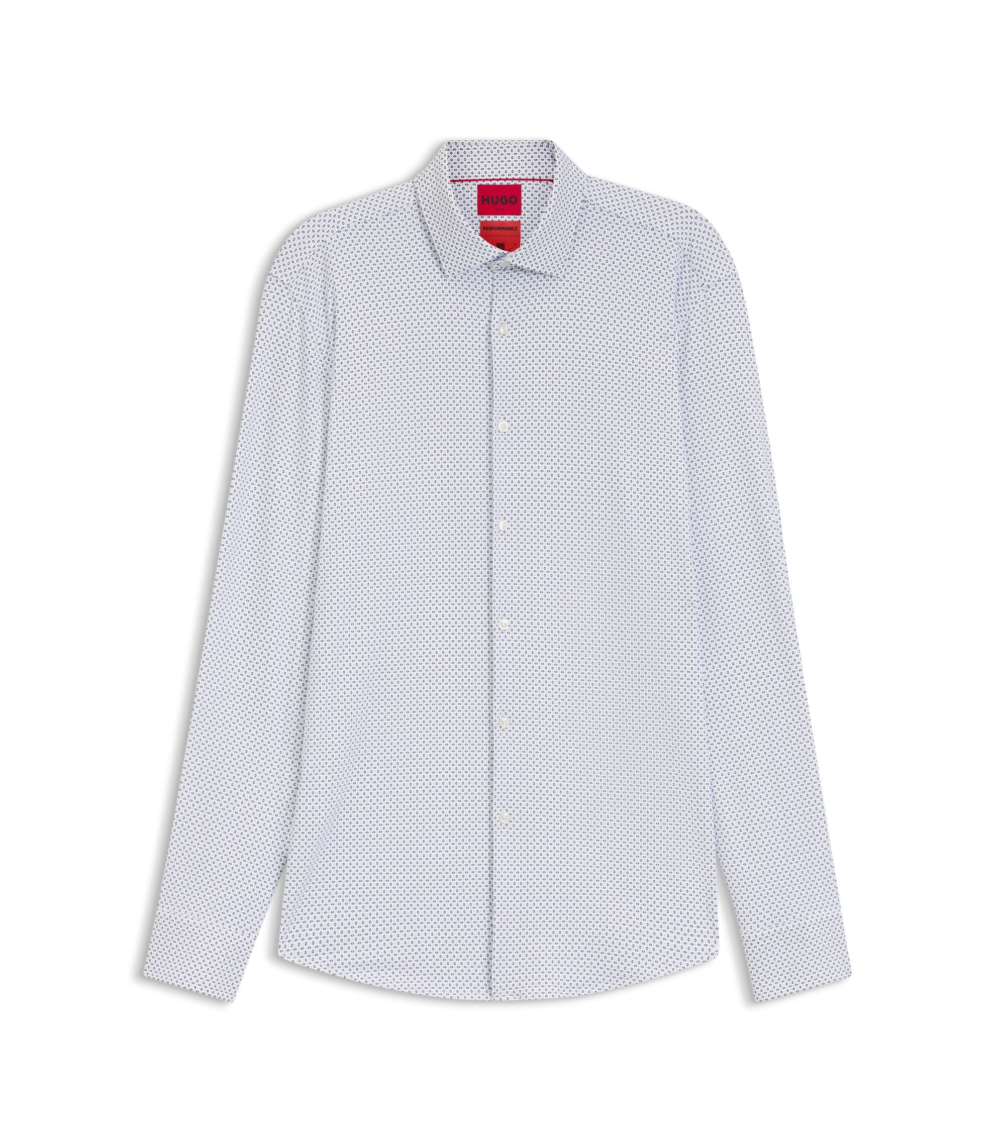 Hugo Printed Slim Fit Shirt In Stretch Jersey White