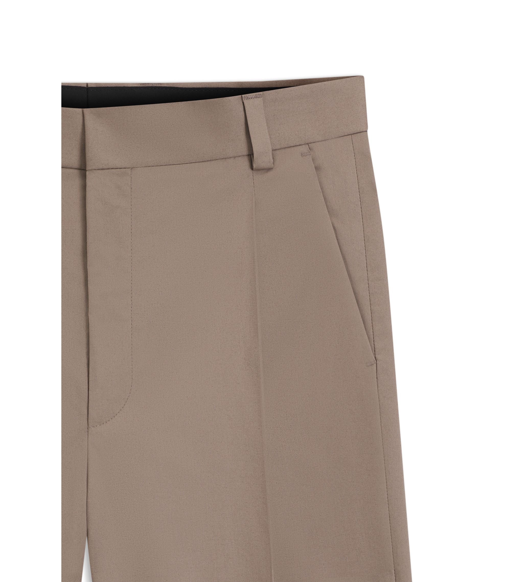Hugo Relaxed Fit Shorts In Stretch Cotton Twill Light Brown