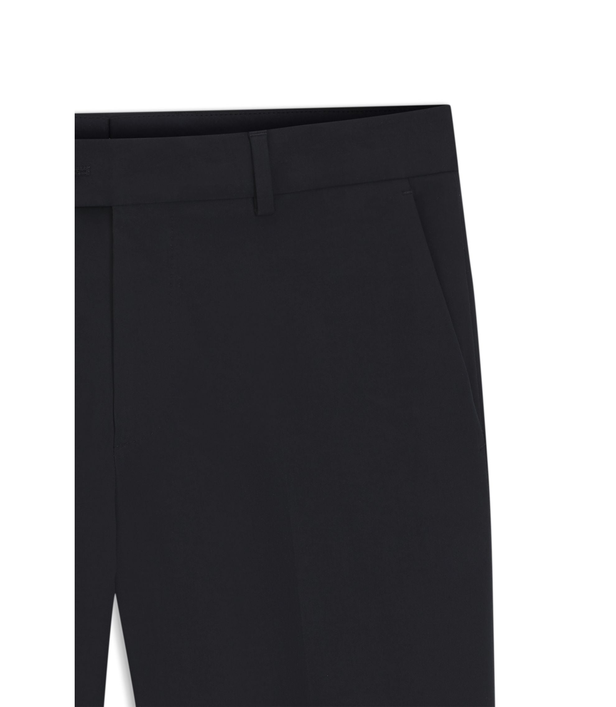 Boss Easy Iron Tapered Fit Trousers In Stretch Cotton Poplin Dark Blue