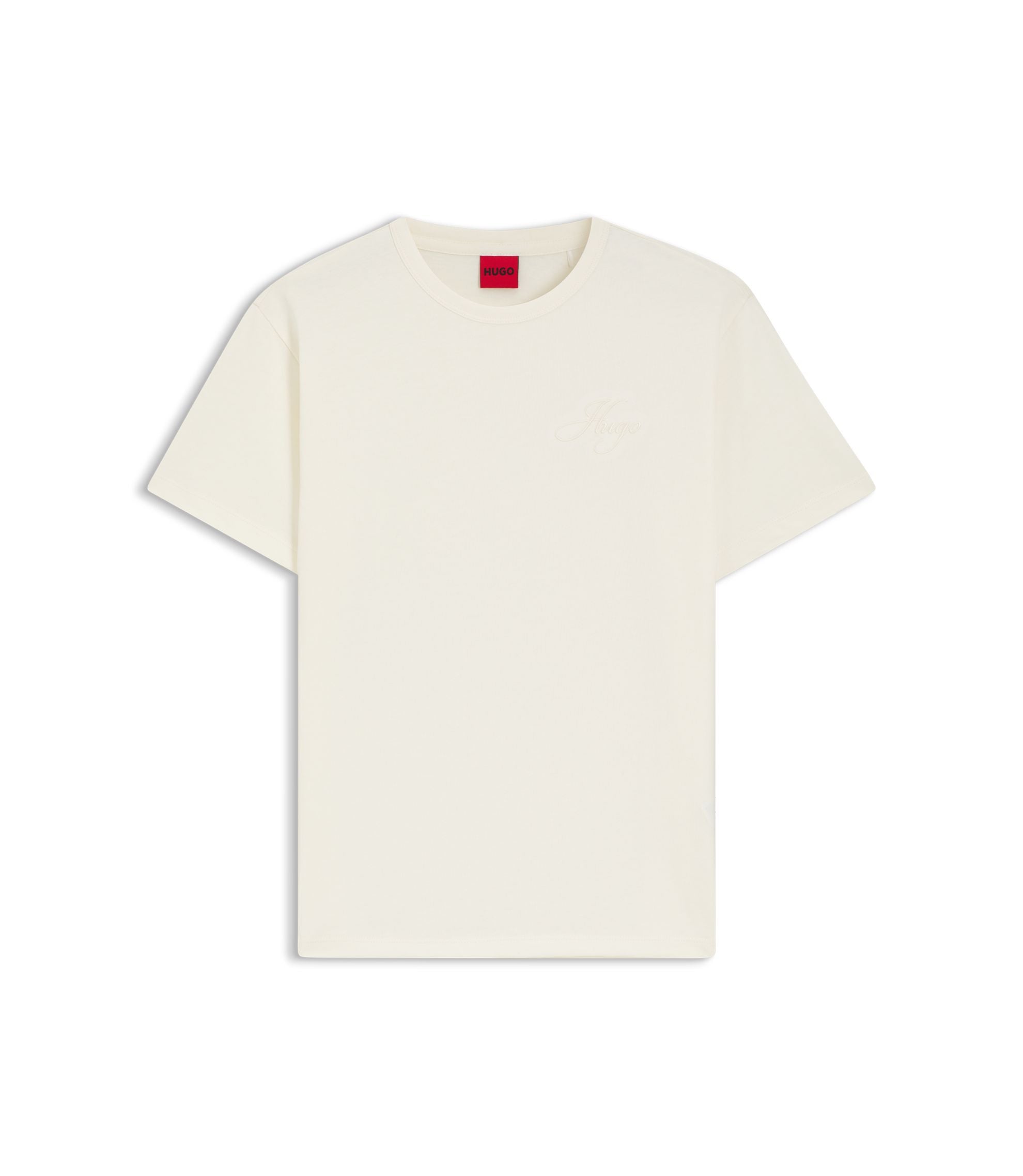 Hugo Embroidered Logo T Shirt In Cotton Jersey White Women's