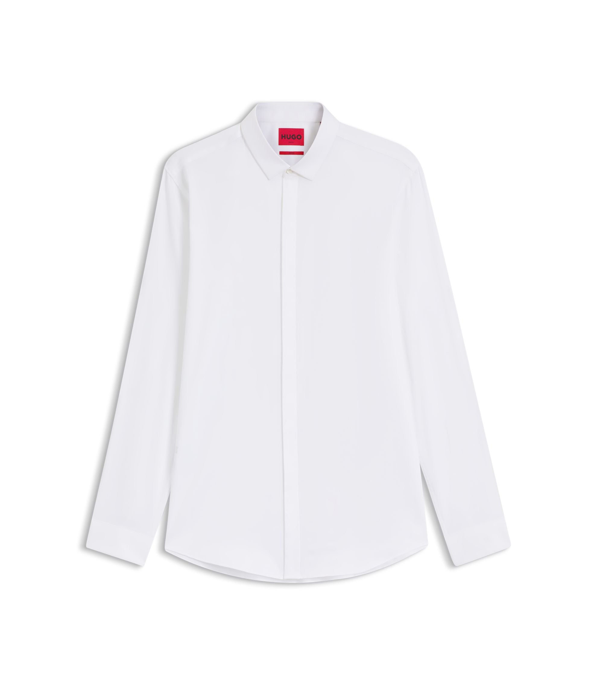 Hugo Slim Fit Shirt In Stretch Cotton White