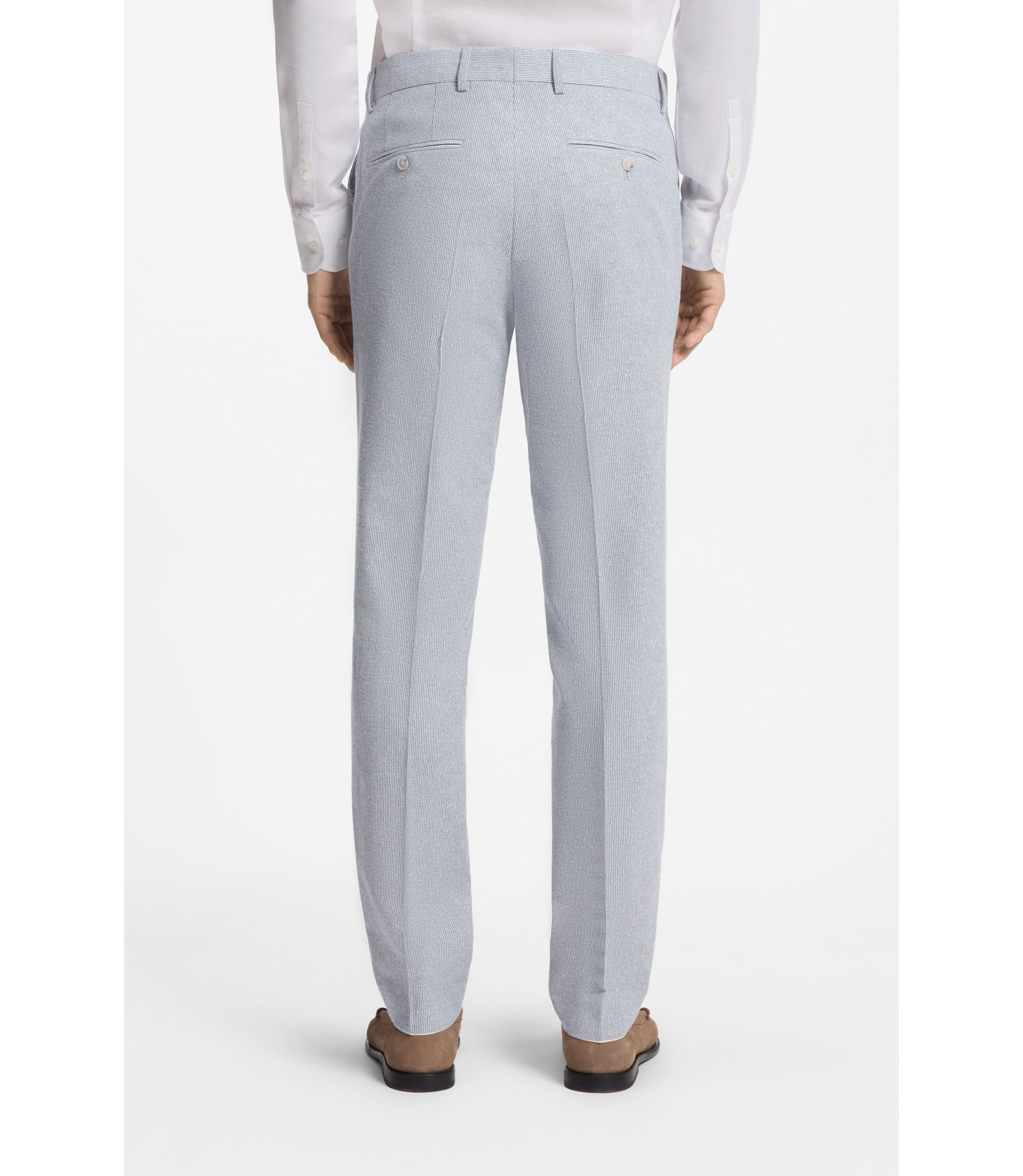 Boss Two Piece Regular Fit Suit In Stretch Boucl Light Blue