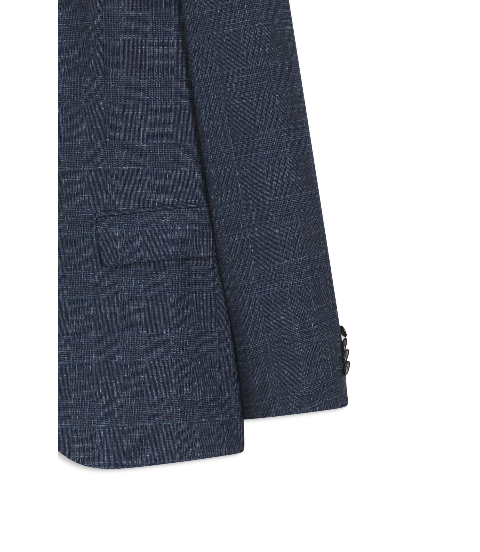 Boss Two Piece Slim Fit Suit In Wool Silk And Linen Light Blue