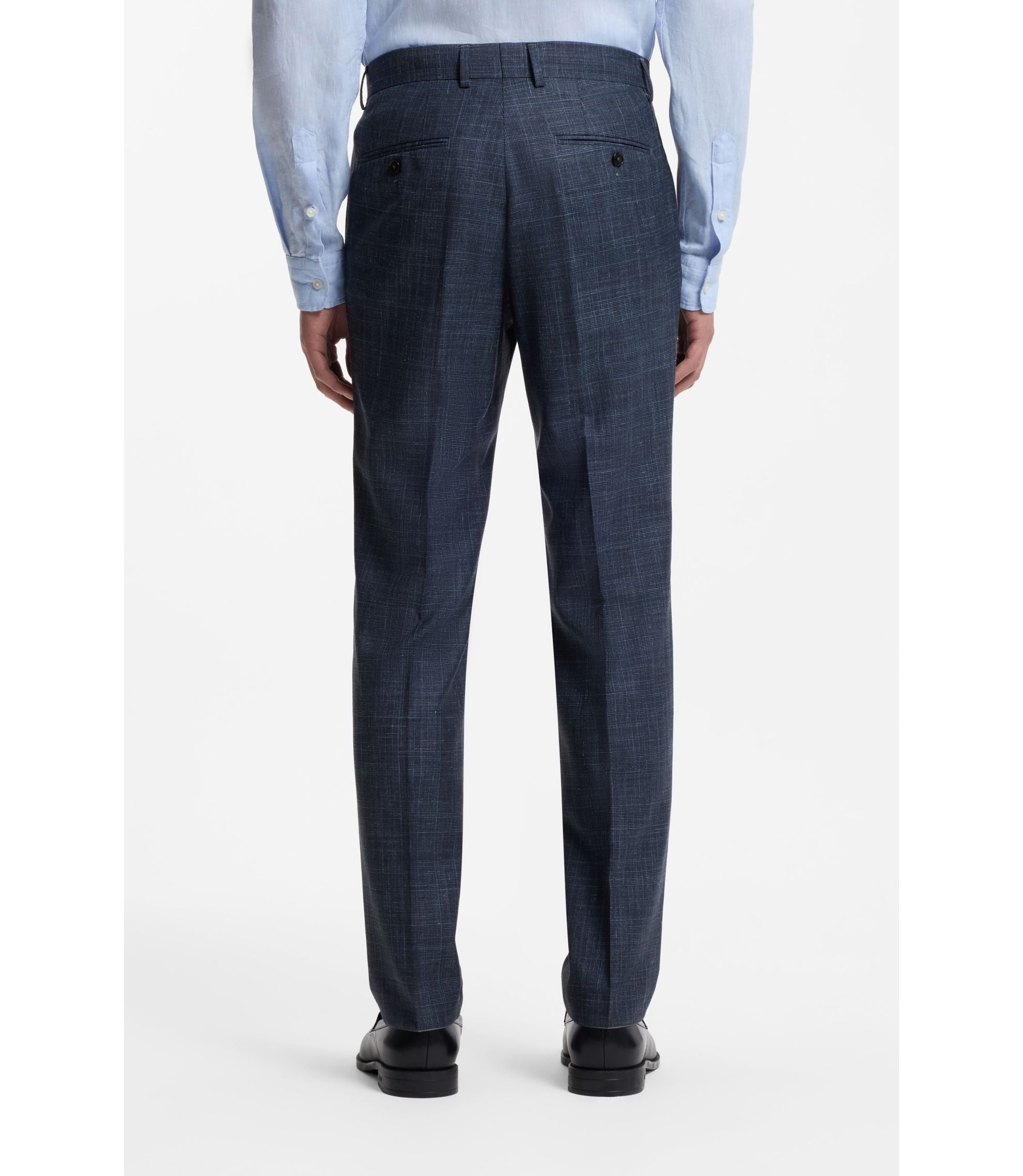 Boss Two Piece Slim Fit Suit In Wool Silk And Linen Light Blue