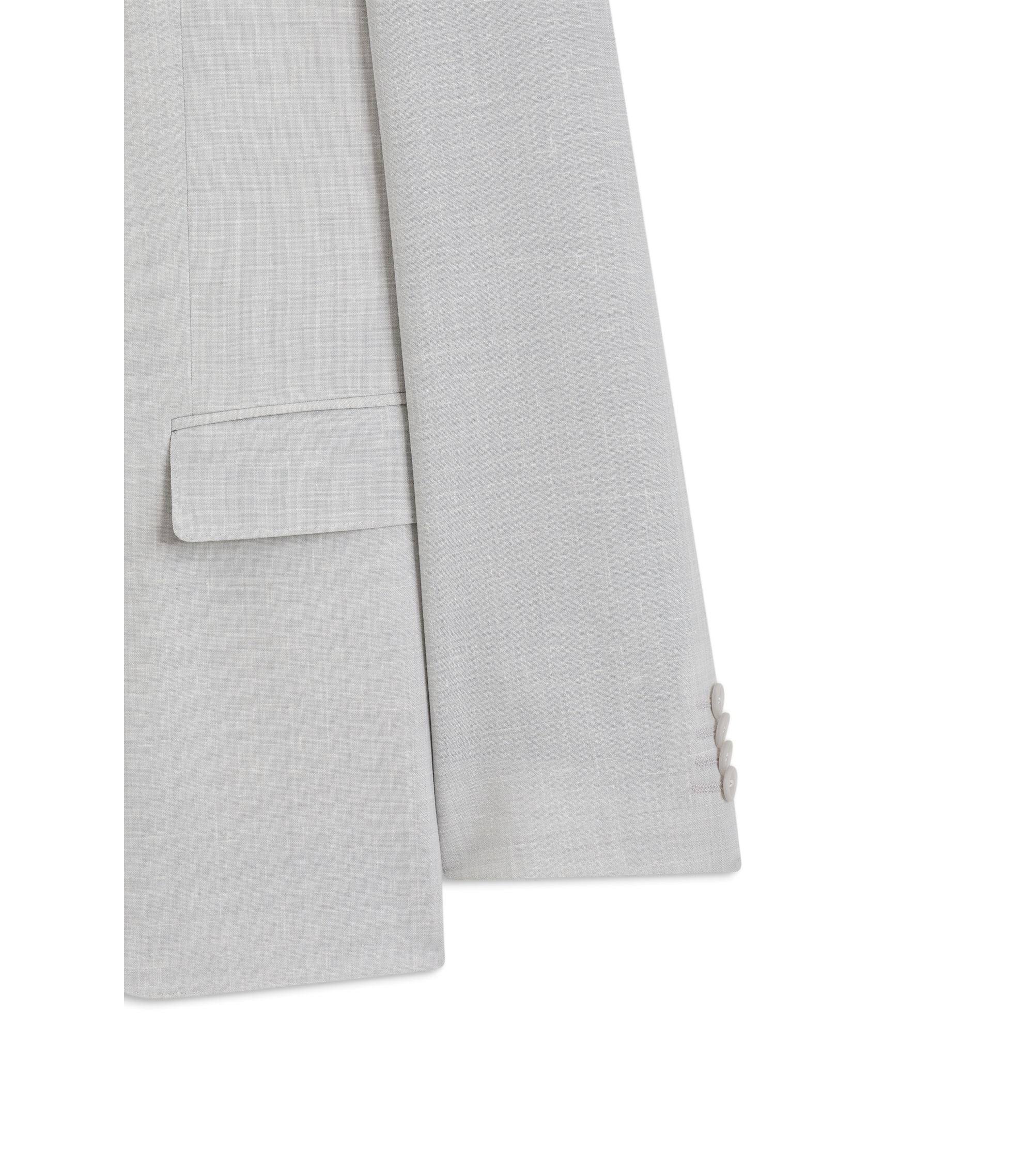 Boss Two Piece Slim Fit Suit In Micro Patterned Cloth Light Grey