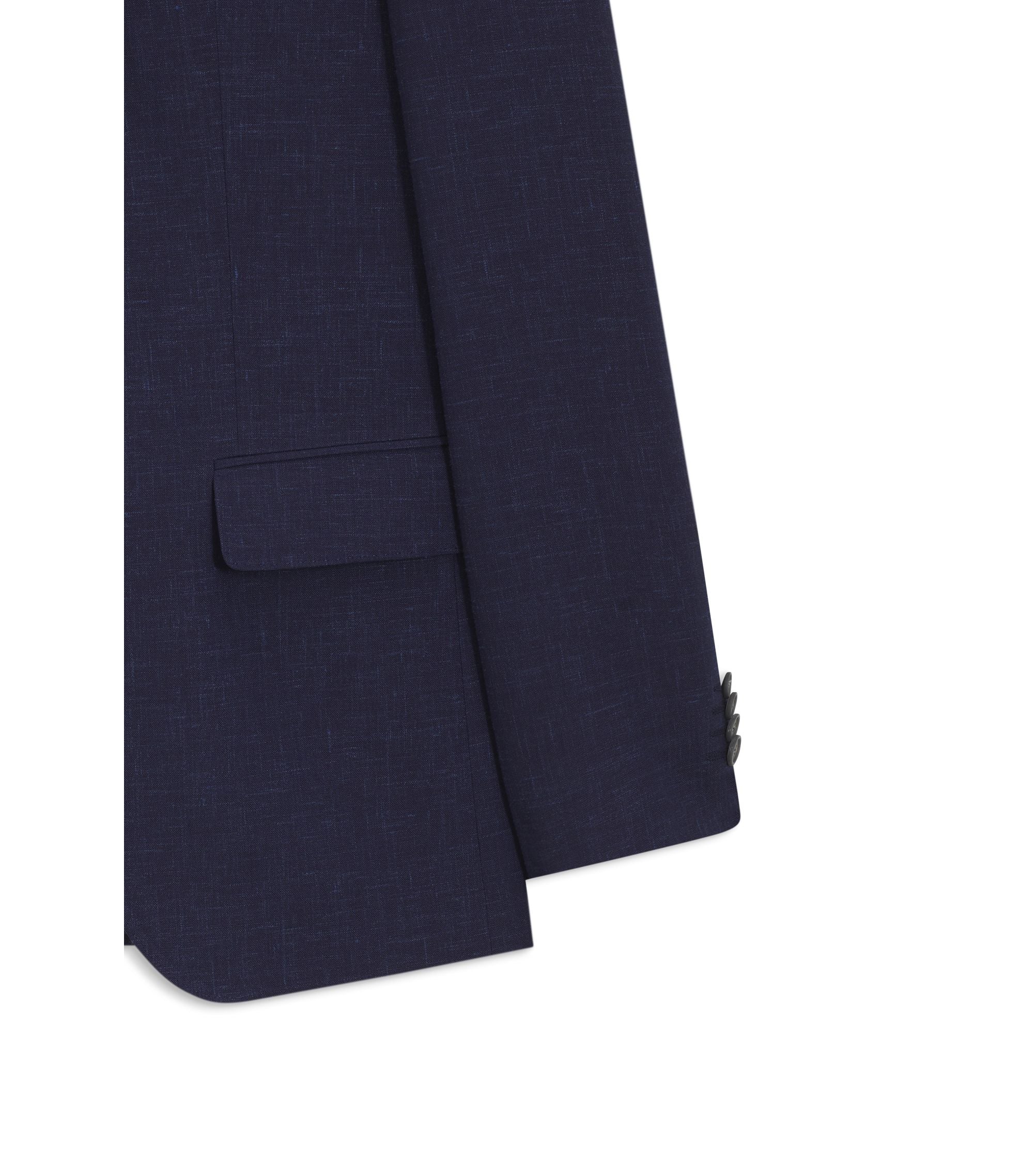 Boss Two Piece Slim Fit Suit In Micro Patterned Cloth Dark Blue