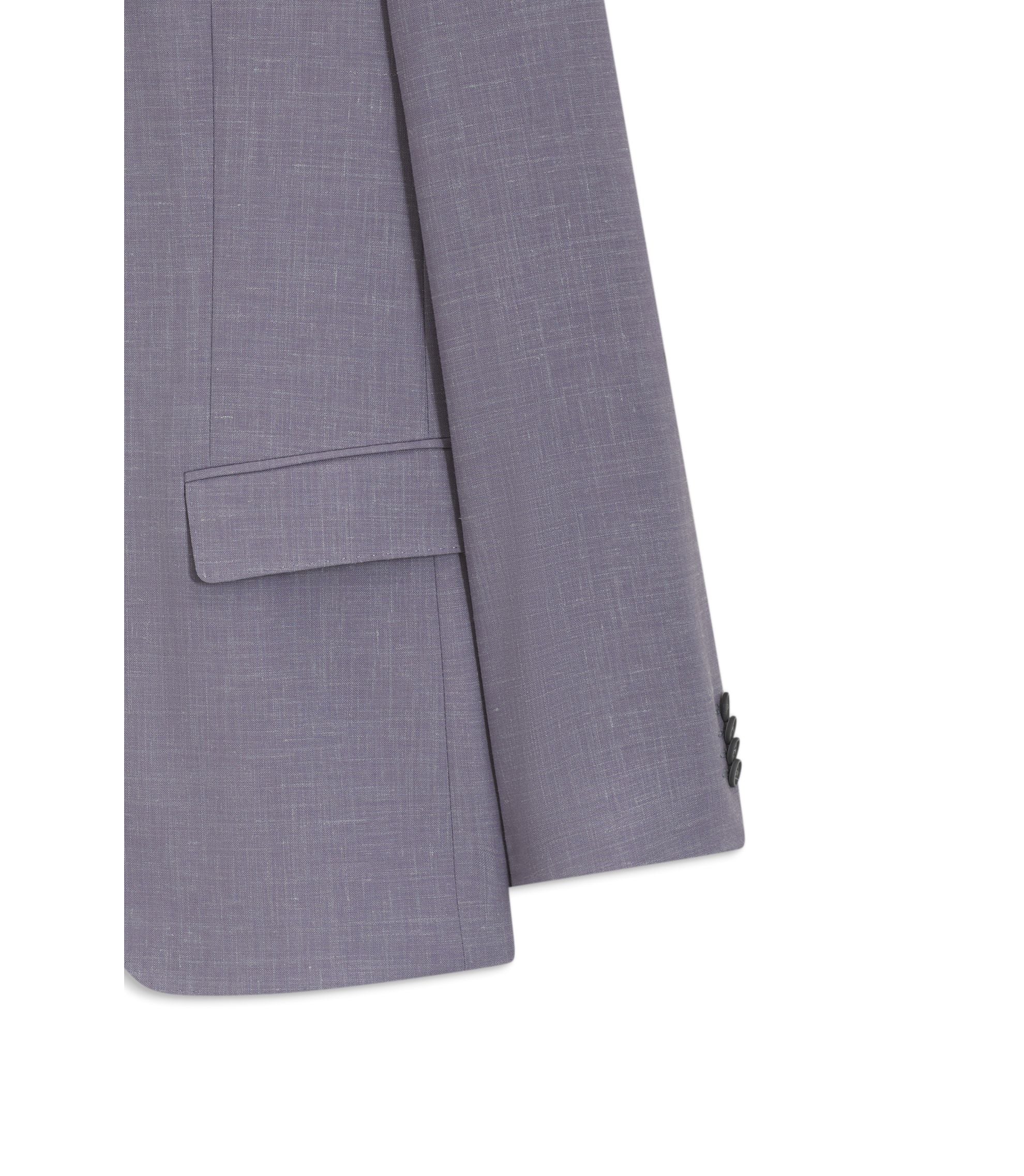 Boss Two Piece Slim Fit Suit In Micro Patterned Cloth Purple