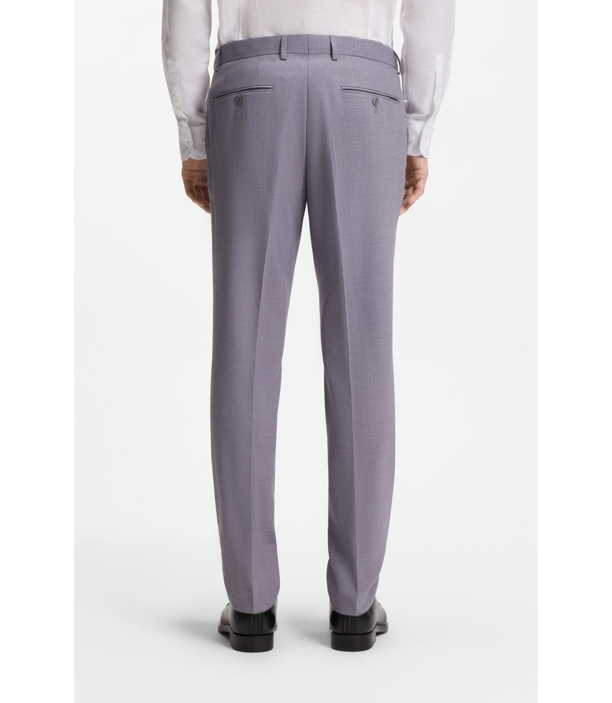 Boss Two Piece Slim Fit Suit In Micro Patterned Cloth Purple