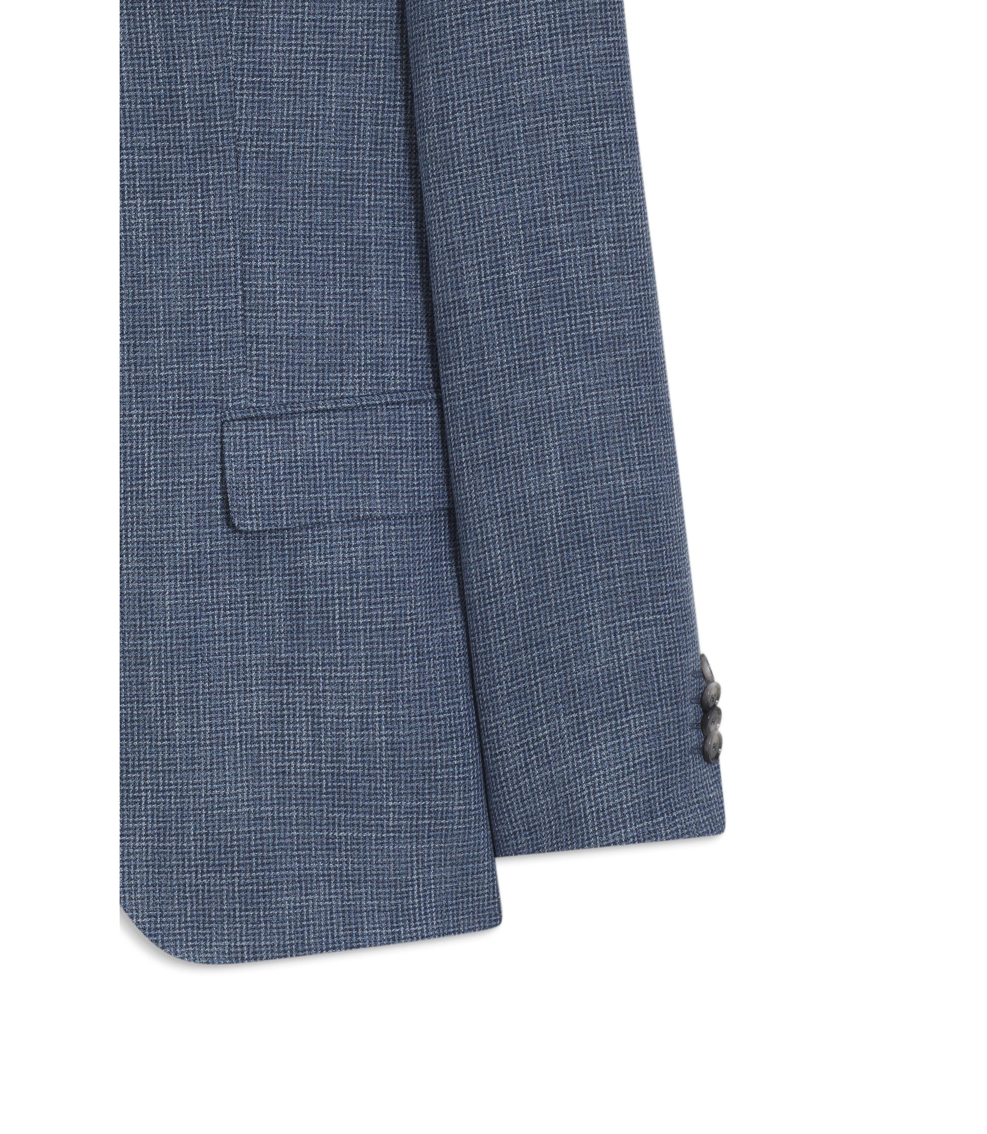 Boss Two Piece Slim Fit Suit In Cotton And Virgin Wool Light Blue