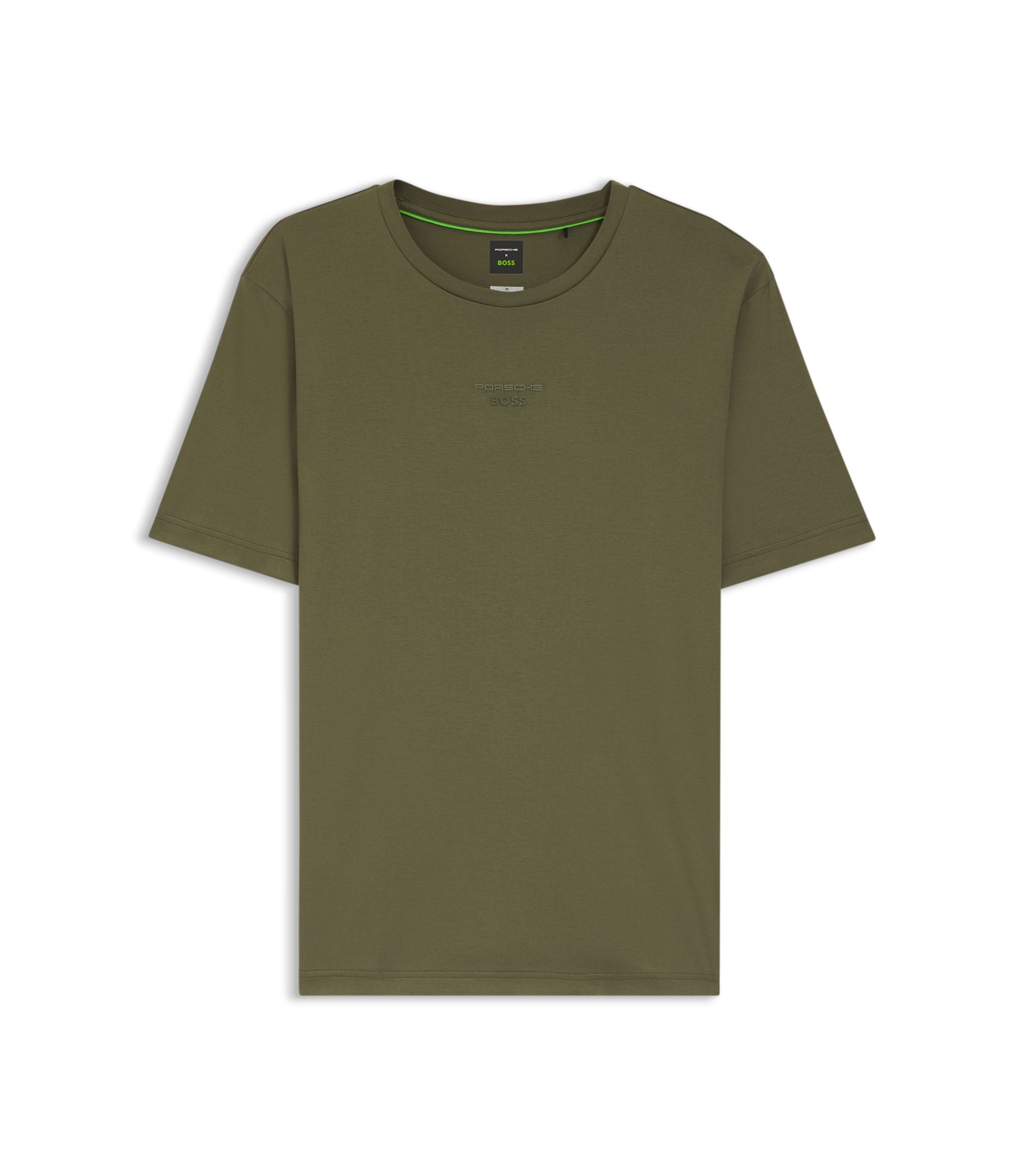 Boss Porsche X Boss Mercerized Cotton T Shirt With Rear Graphics Light Green